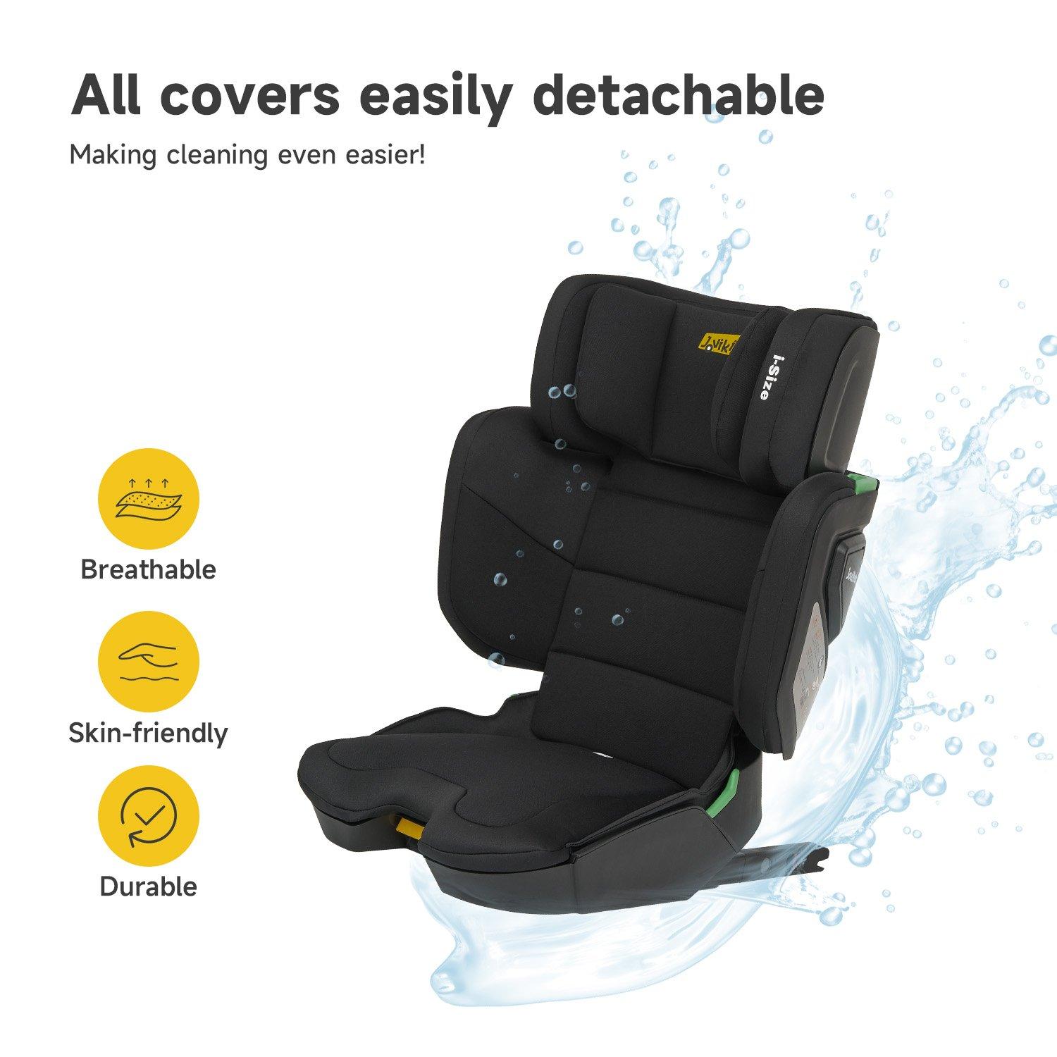 Black - JoviKids - JoviKids Rober Folding Booster Car Seat - Black - 9