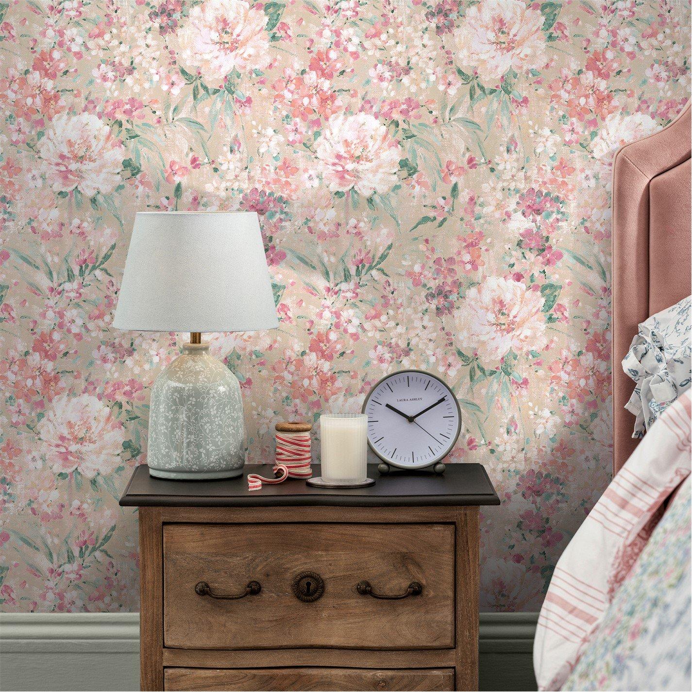 Laura Ashley  Mayville Plaster Wallpaper Pink