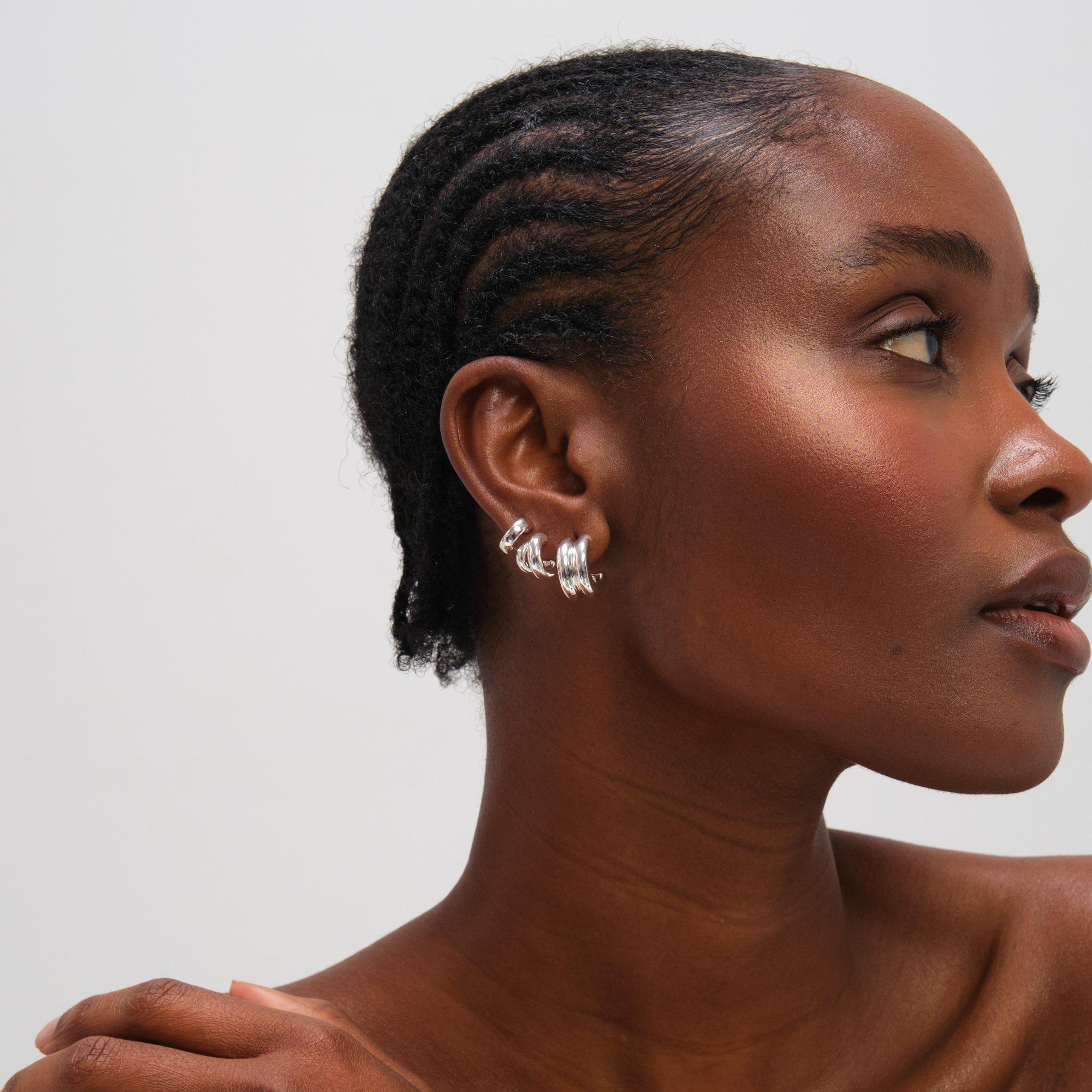 Silver - Mood - Silver Plated Hoops - Pack of 3 - 3