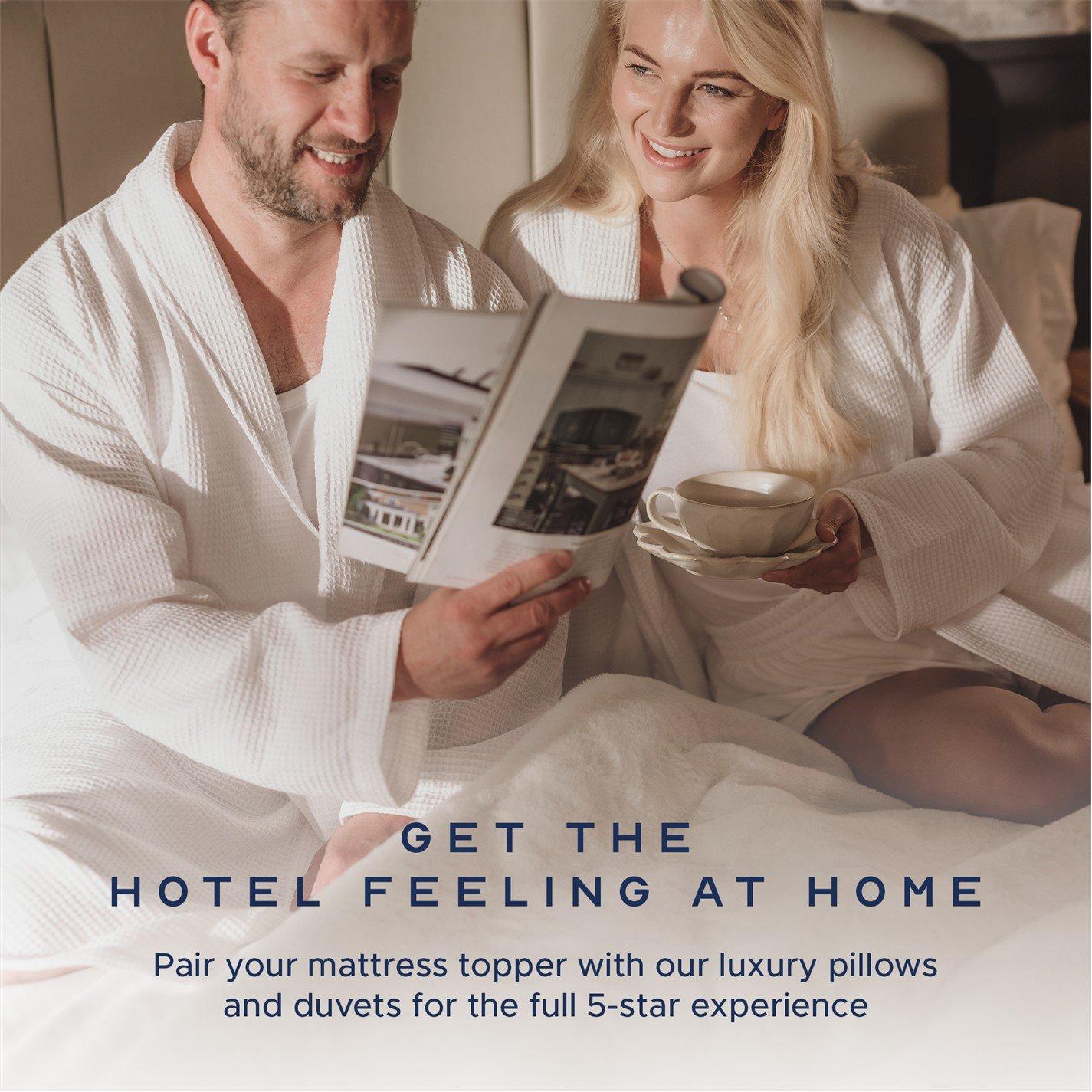 White - Snuggledown - Luxurious Hotel-Style 10cm Mattress Topper for Ultimate Comfort & Support - 13