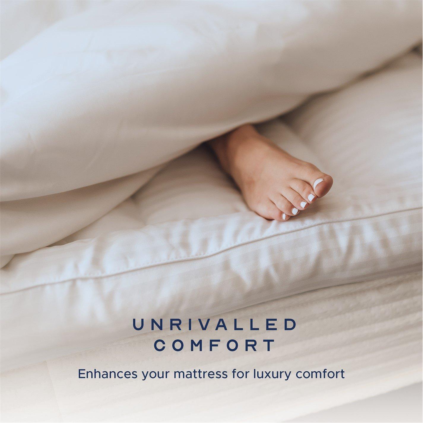 White - Snuggledown - Luxurious Hotel-Style 10cm Mattress Topper for Ultimate Comfort & Support - 3