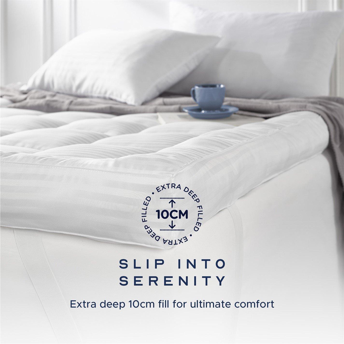 White - Snuggledown - Luxurious Hotel-Style 10cm Mattress Topper for Ultimate Comfort & Support - 4
