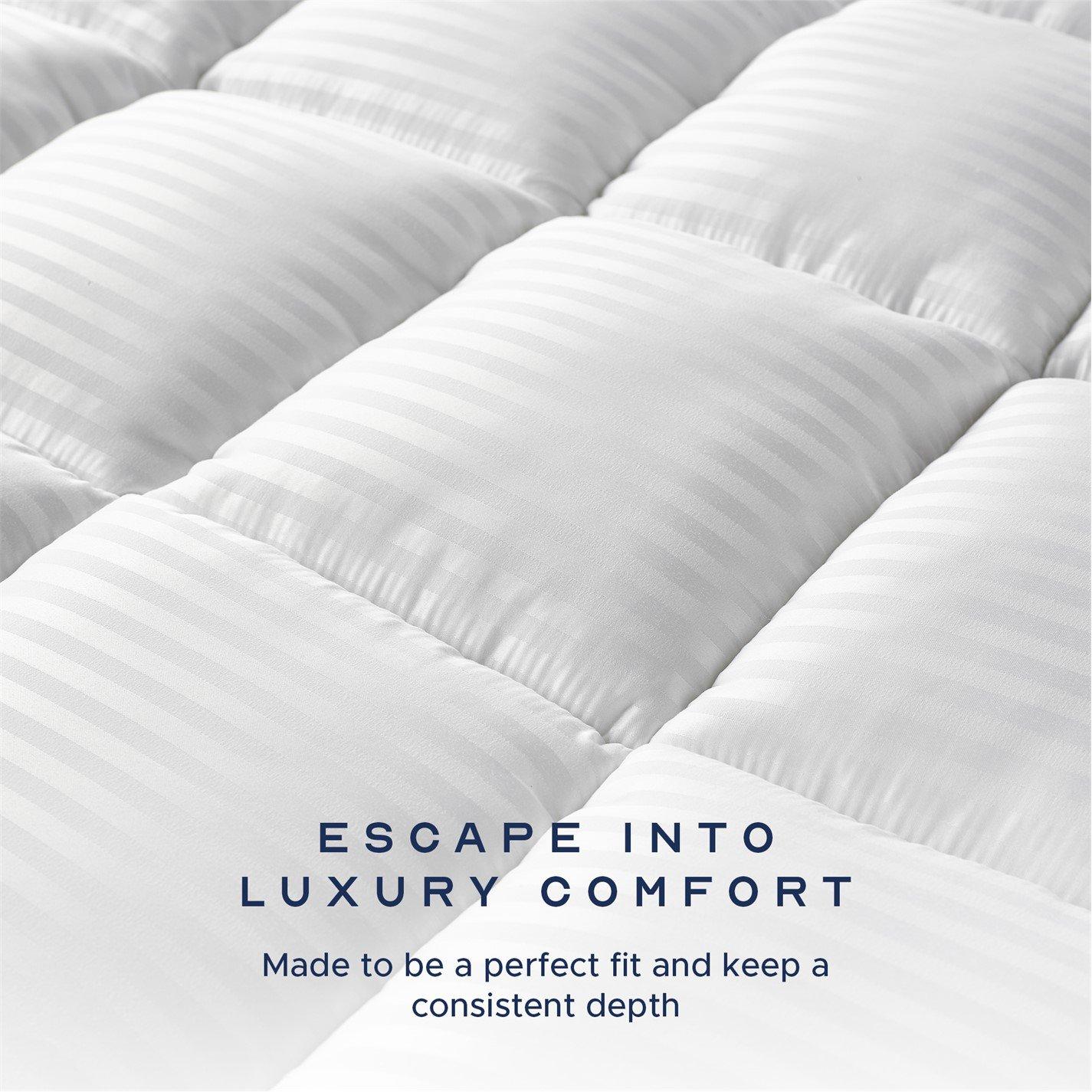 White - Snuggledown - Luxurious Hotel-Style 10cm Mattress Topper for Ultimate Comfort & Support - 6