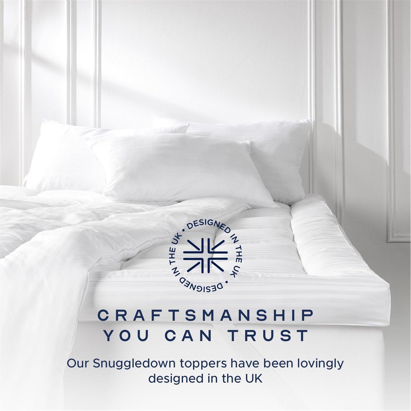 White - Snuggledown - Luxurious Hotel-Style 10cm Mattress Topper for Ultimate Comfort & Support - 7