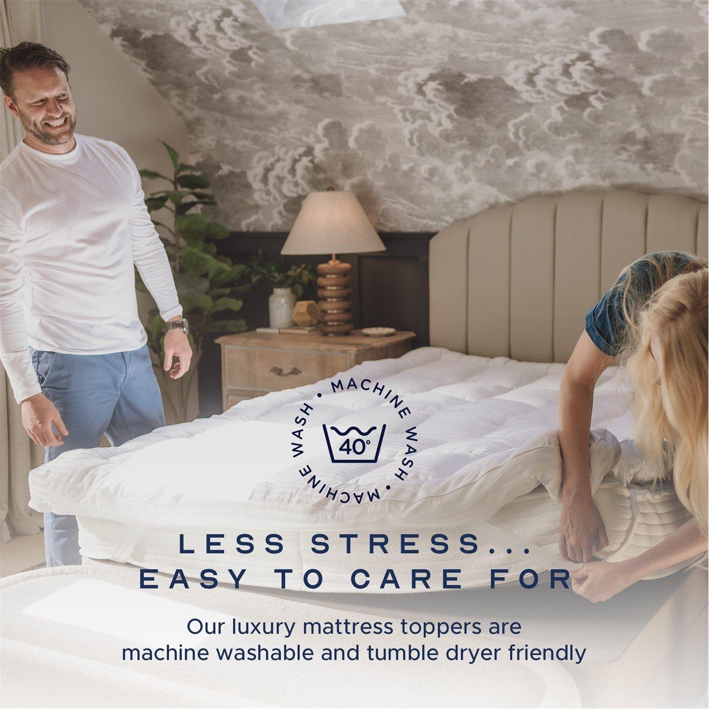 White - Snuggledown - Luxurious Hotel-Style 10cm Mattress Topper for Ultimate Comfort & Support - 8