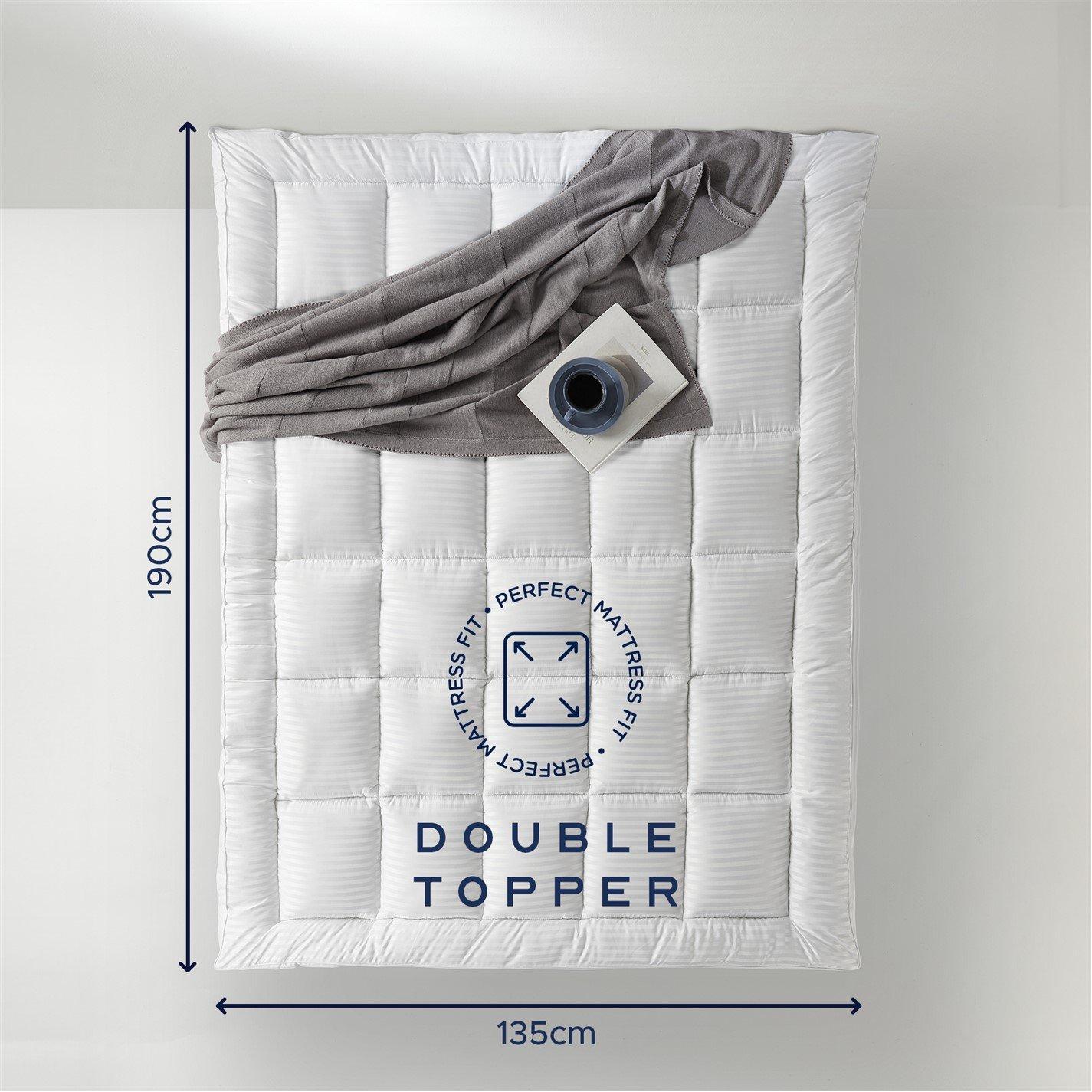 White - Snuggledown - Luxurious Hotel-Style 10cm Mattress Topper for Ultimate Comfort & Support - 10