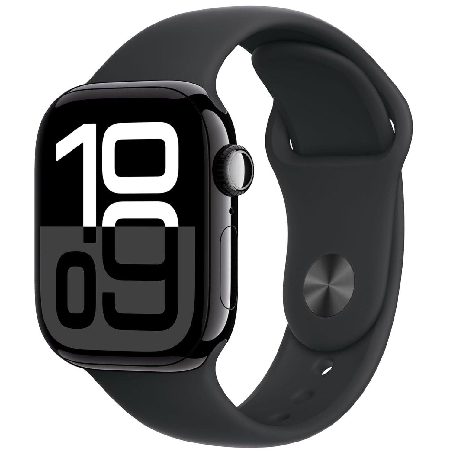 Jet Black - Apple - Watch Series 10 GPS 42mm Sport Band - 1