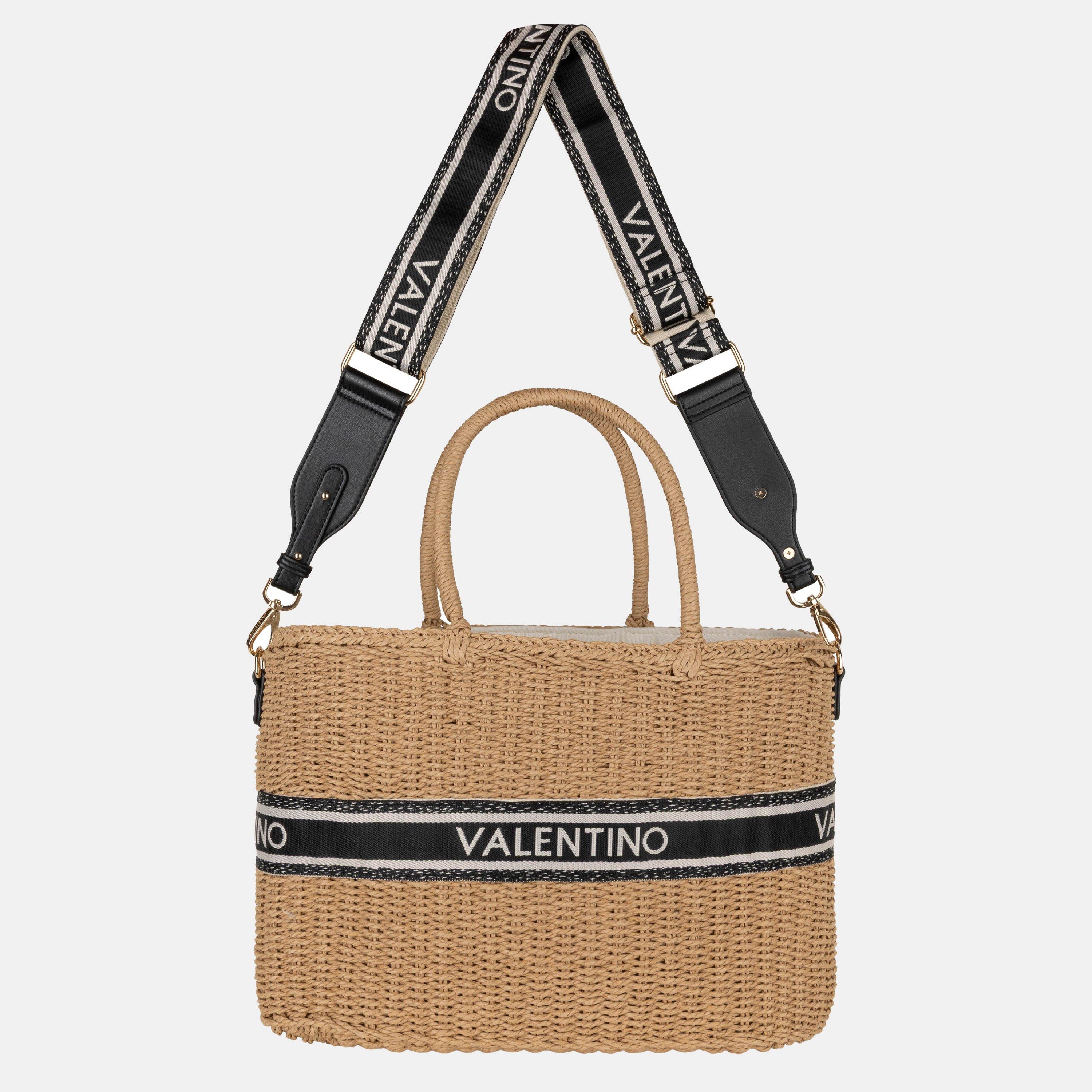 NATURALE/NERO - Valentino - Women's Straw Bag - 5