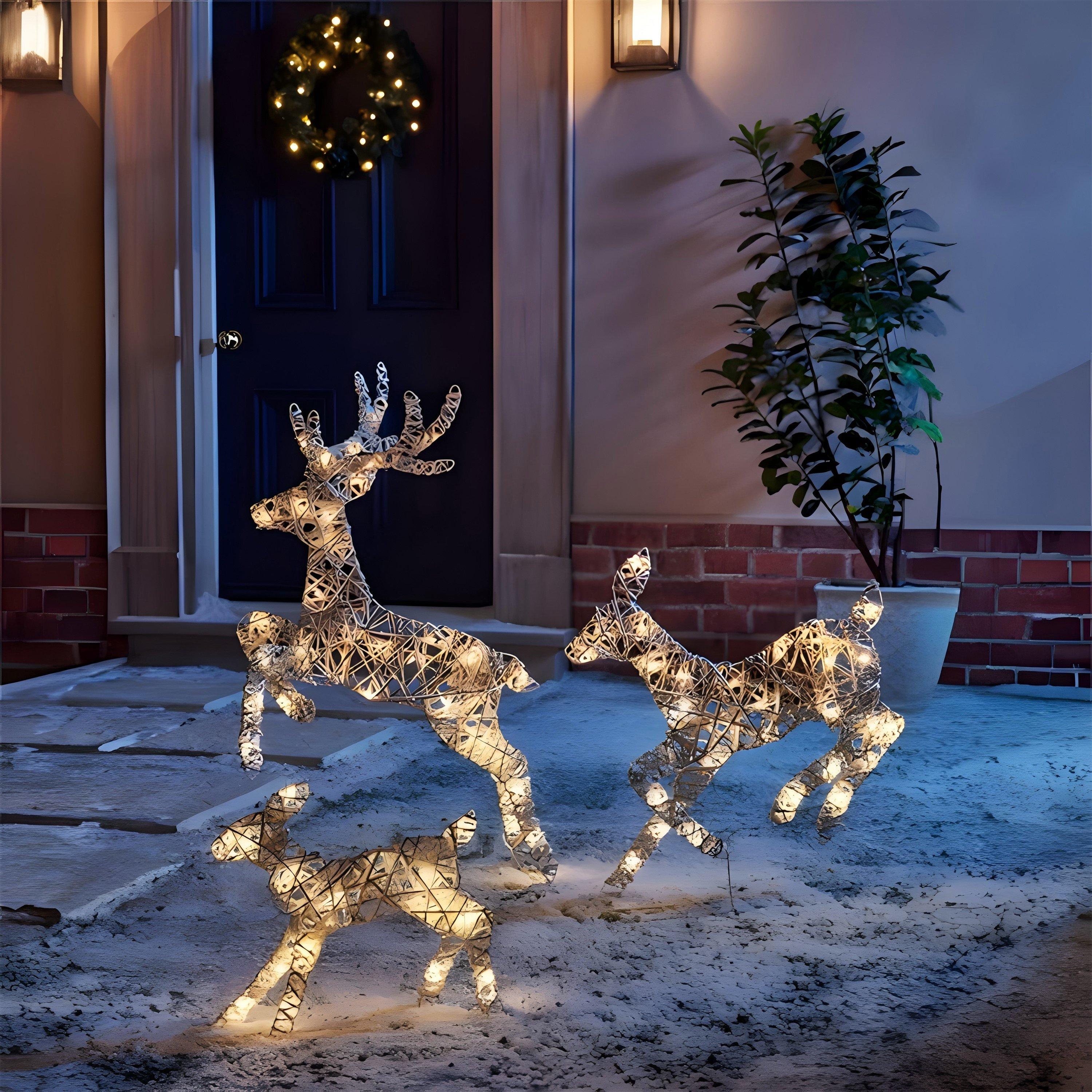The Spirit Of Christmas 3Pc LED Reindeer 54 White One Size