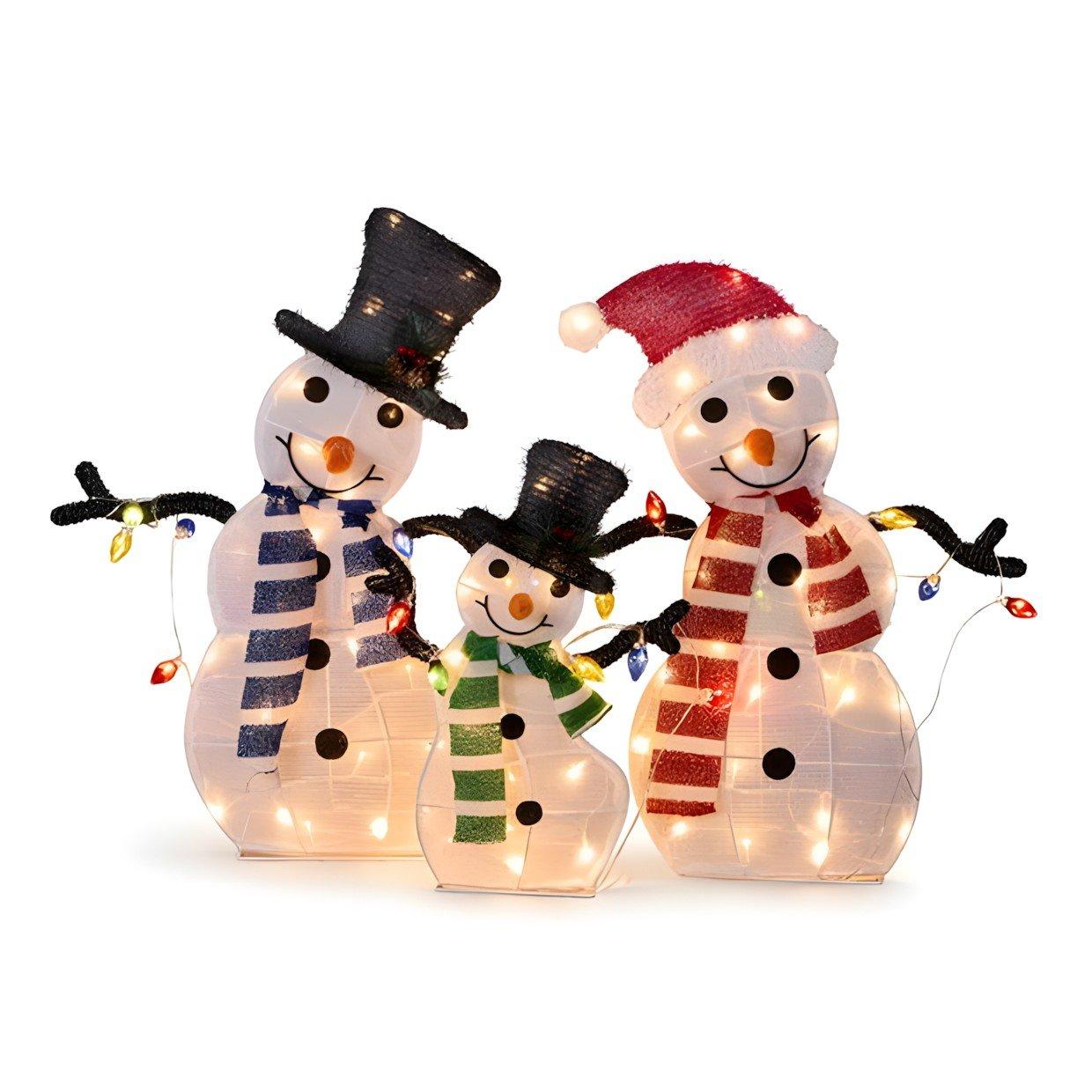 Blanc - The Spirit Of Christmas - Outdoor  Snowman Family 54 White One Size - 3