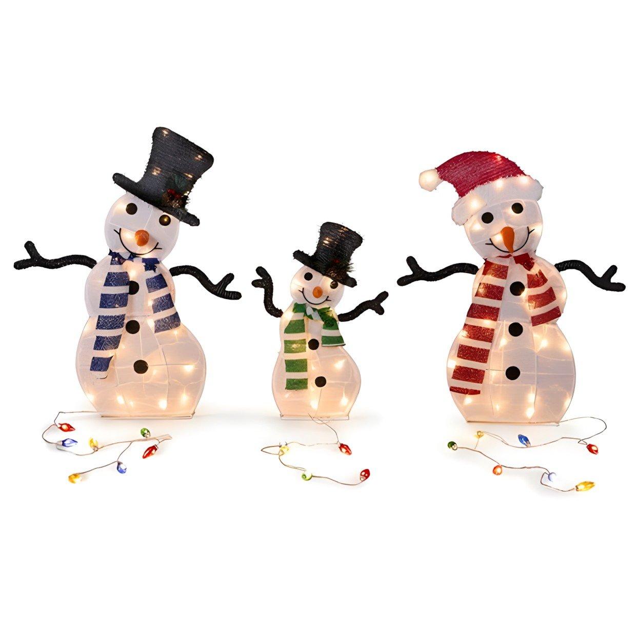 Blanc - The Spirit Of Christmas - Outdoor  Snowman Family 54 White One Size - 4