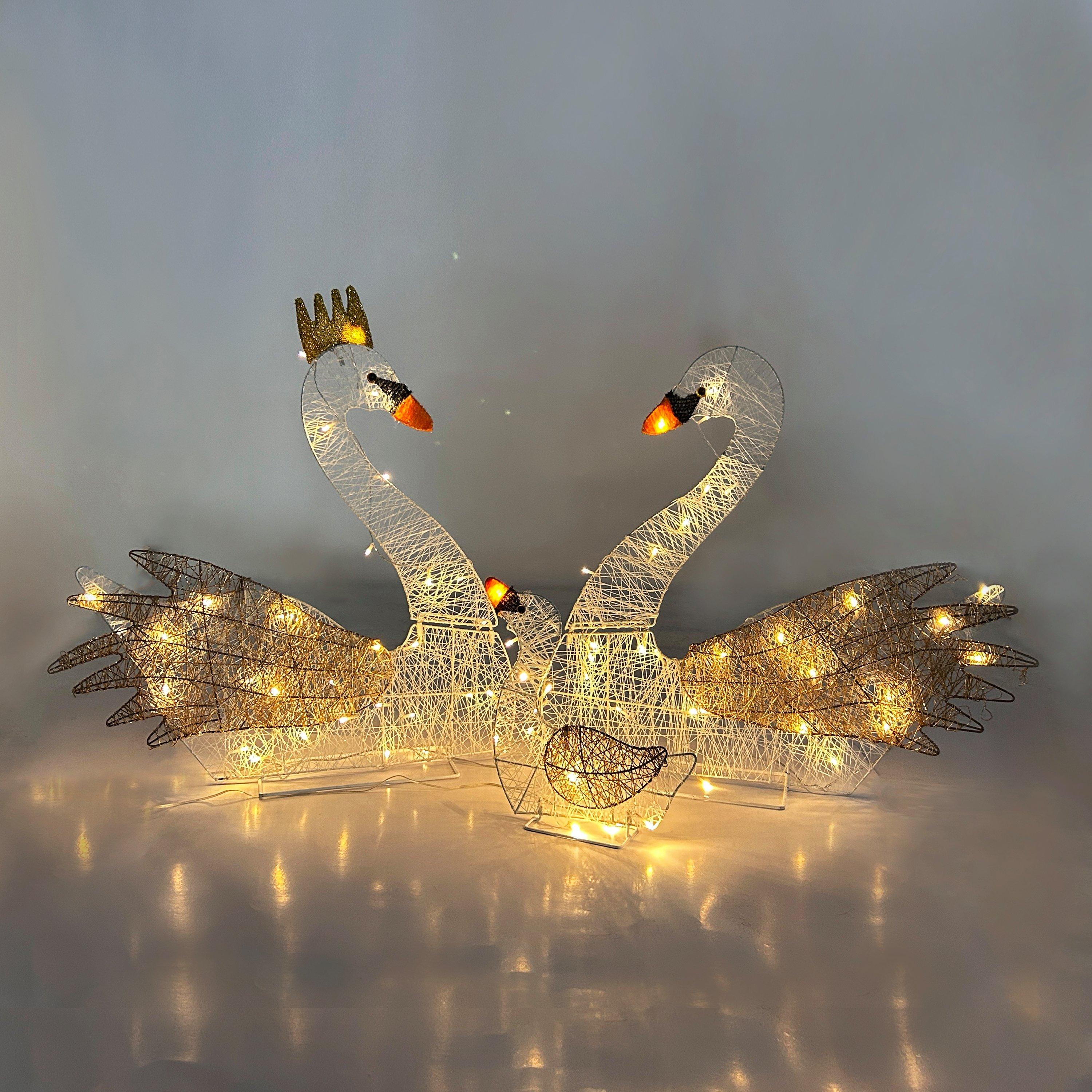 Blanc - The Spirit Of Christmas - 3pc OD Swans 54 White One Size - 4