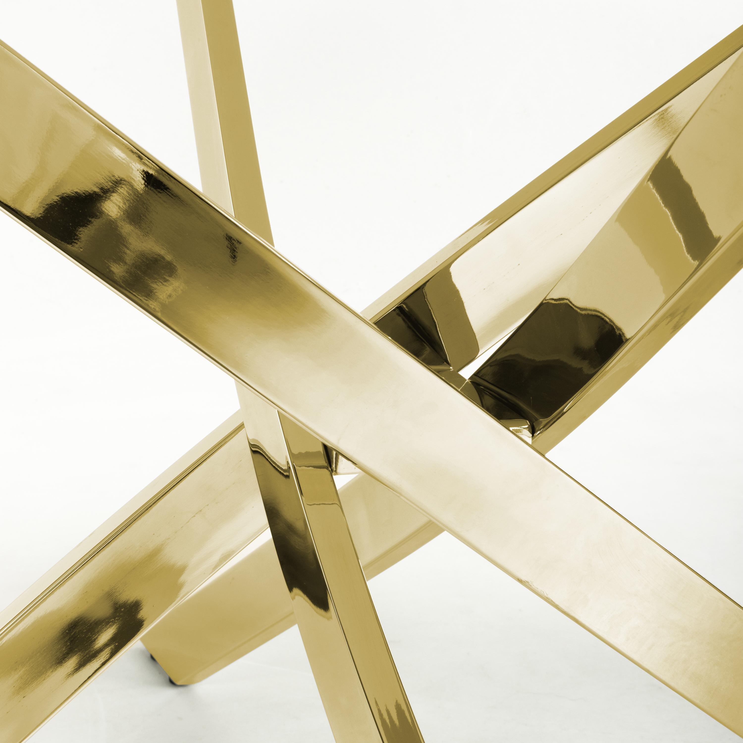 White/Gold - Shankar - Astoria Medium 1.6m White Dining Table - 4