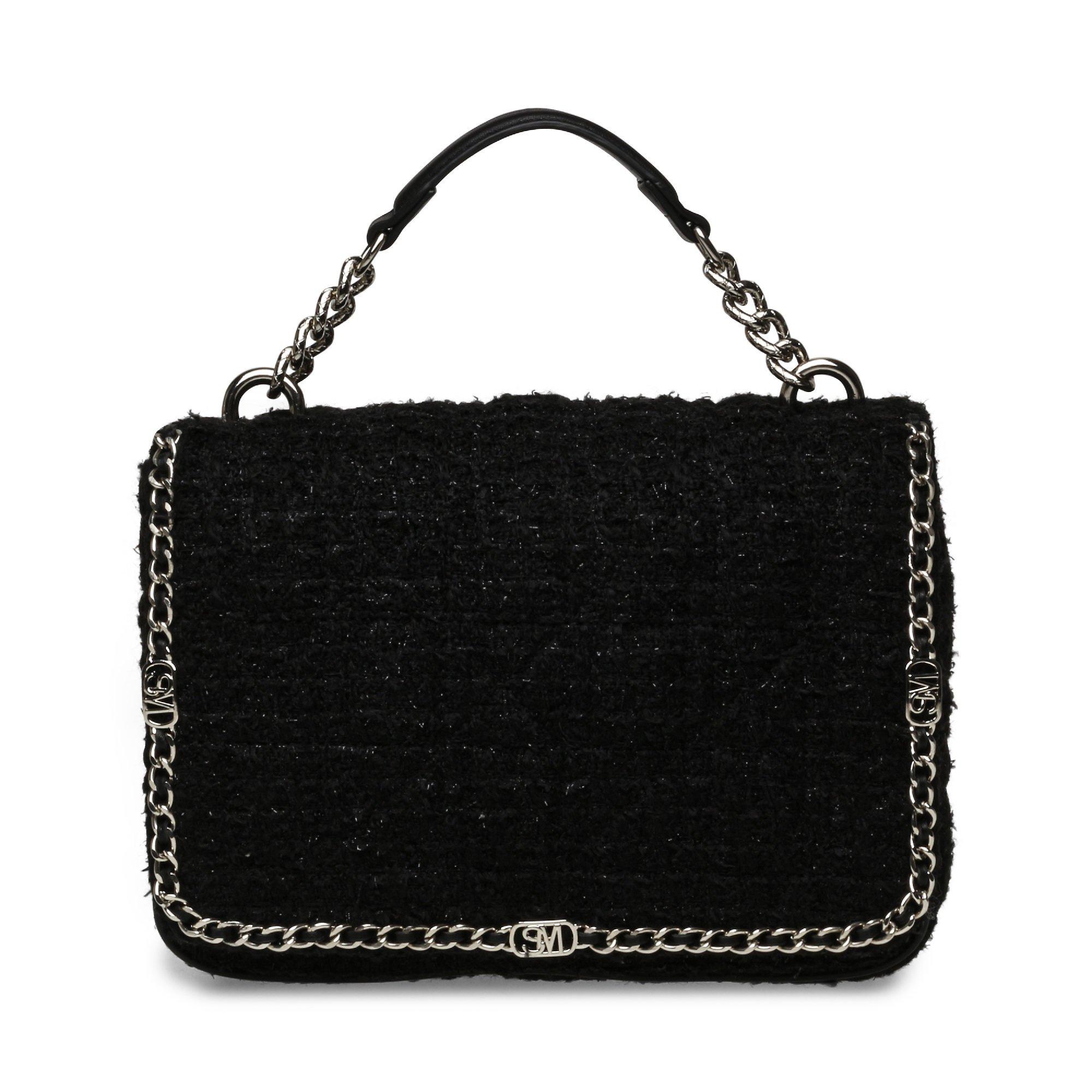BLK/SIL - Steve Madden - Women's Bstellet Chain Strap Textured Crossbody Bag - 2