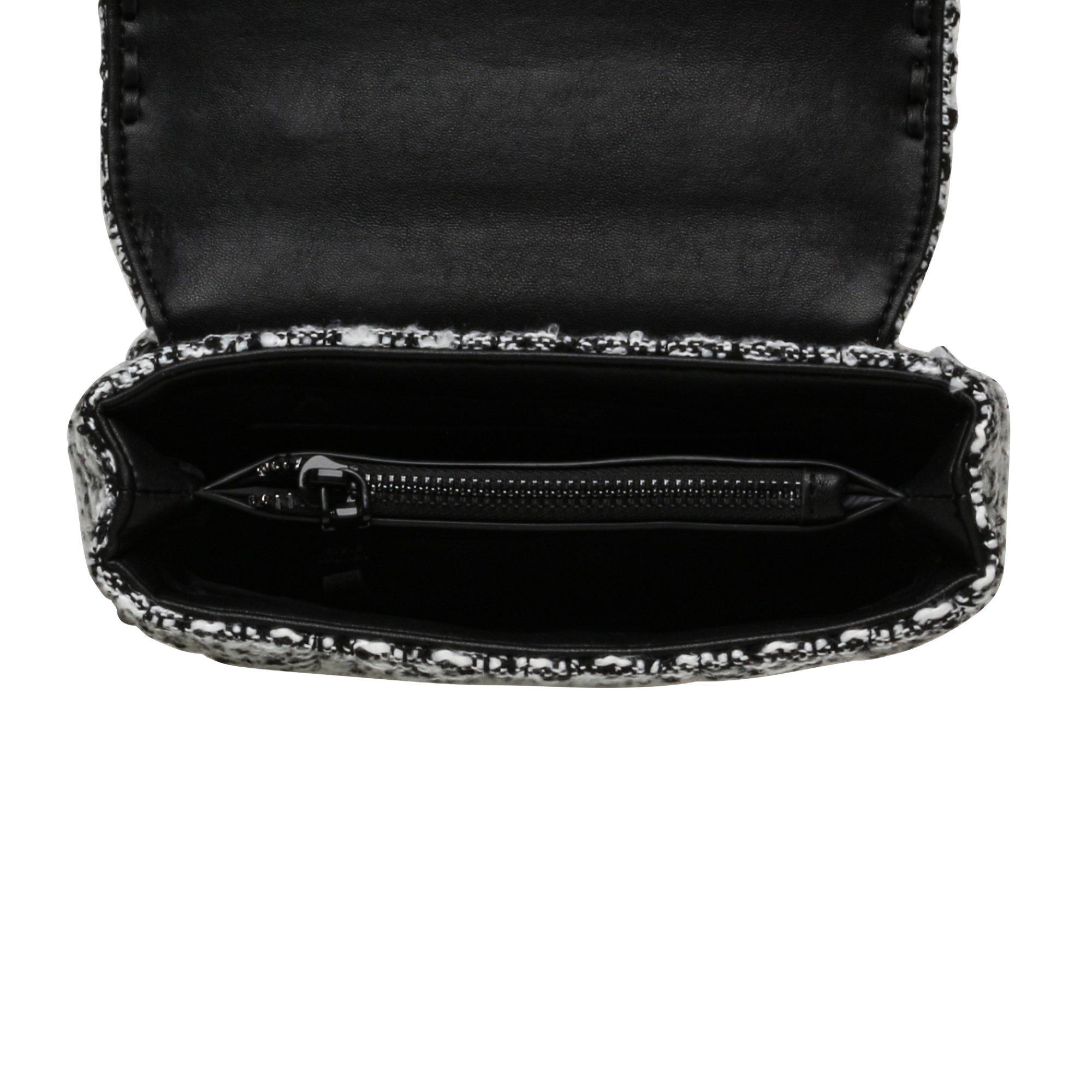 BLK/SIL - Steve Madden - Women's Bstellet Chain Strap Textured Crossbody Bag - 5