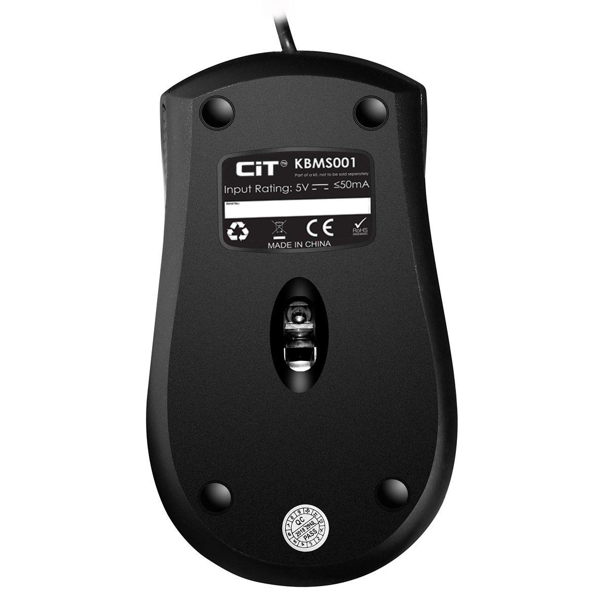 Schwarz - CiT - KBMS-001 USB Keyboard Mouse Combo Black Retail - 4