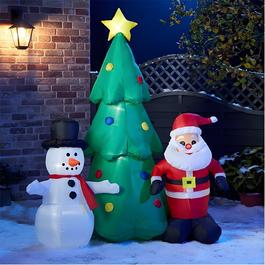 The Spirit Of Christmas 3pc 6.5 feet Inflat 54 Xmas Scene One Size