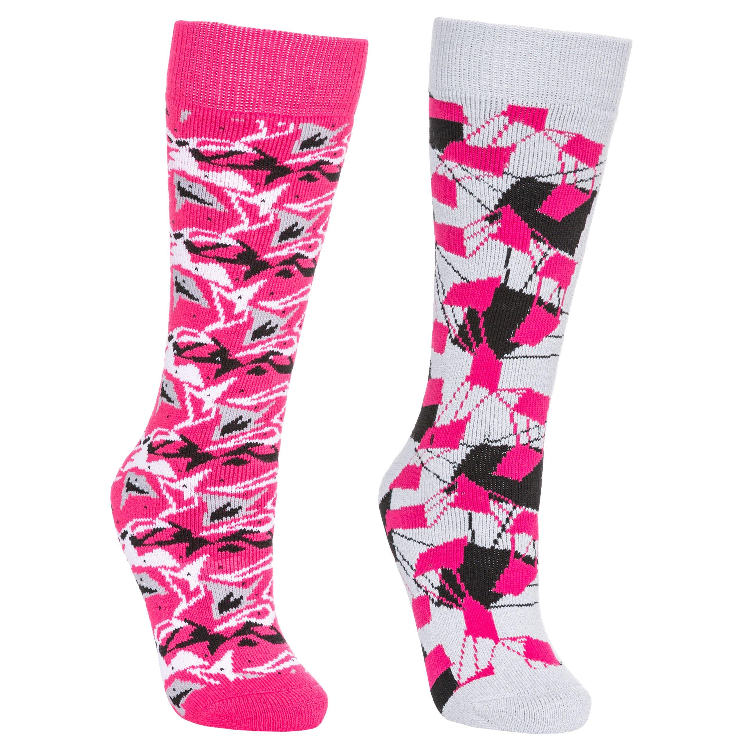 Trespass Kids' Rockies Ski Socks - Platinum/Pink