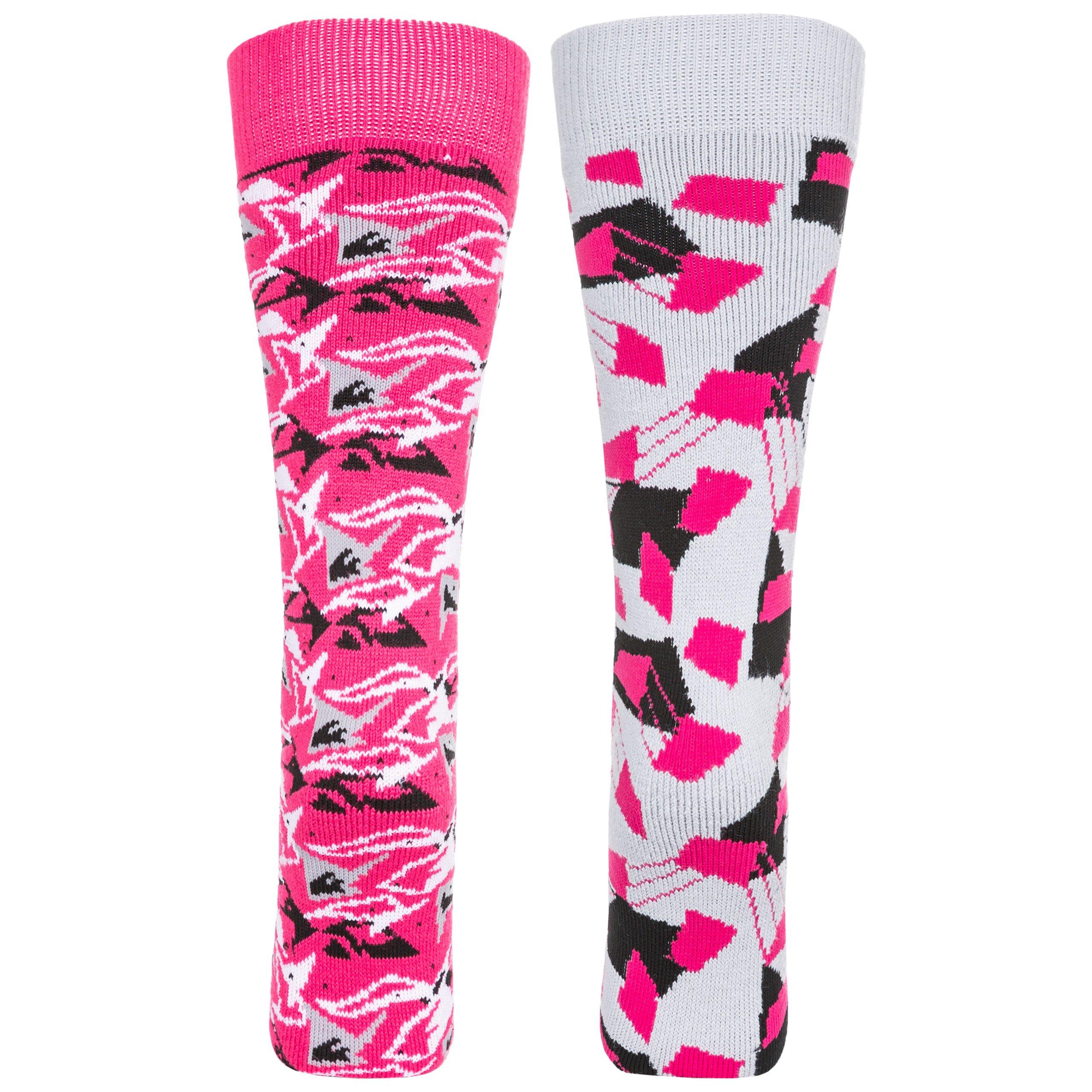 Platinum/Pink - Trespass - Kids' Rockies Ski Socks - 2