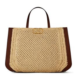 Valentino Garavani Tote Faux Raffia Bag