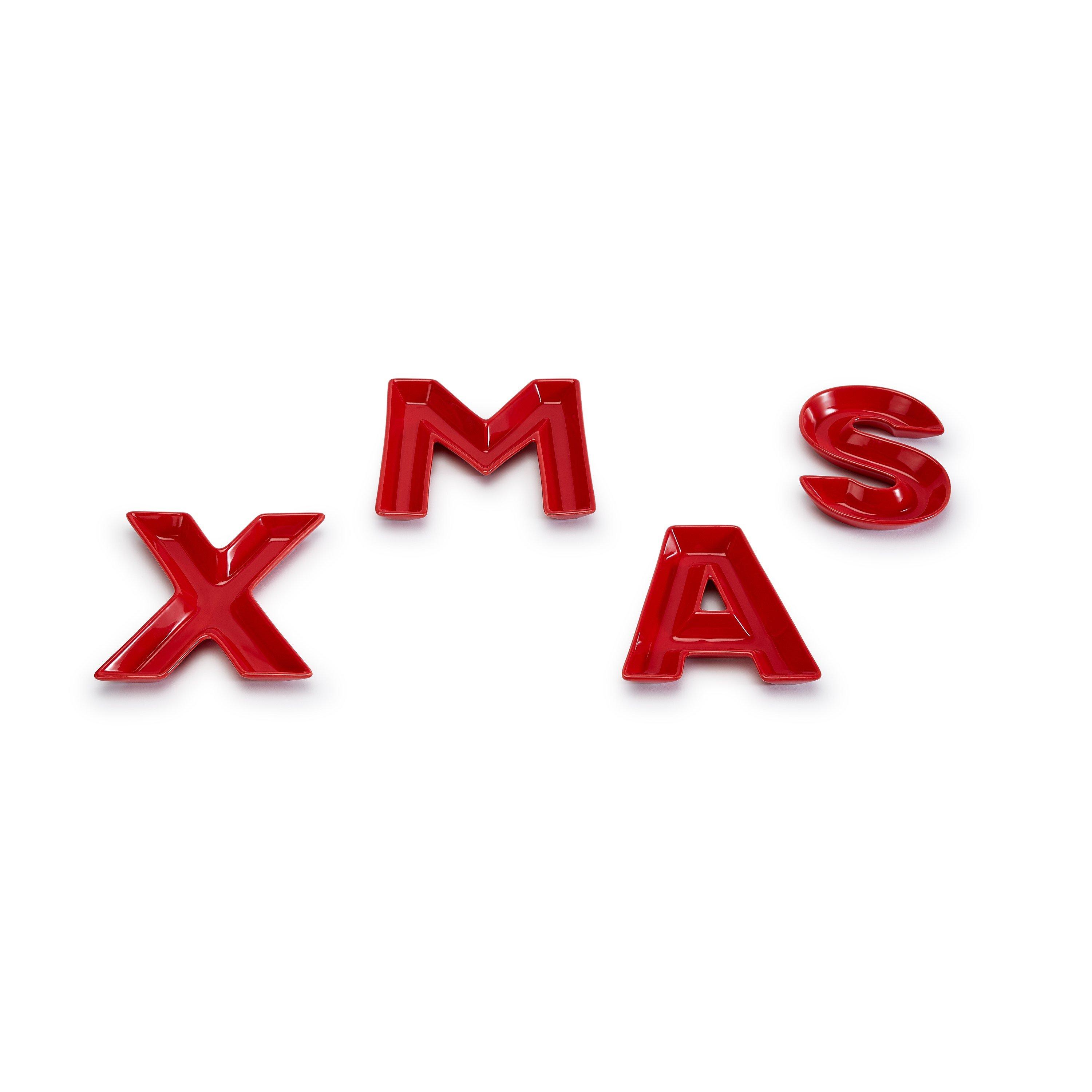 Red - Waterside - 4pc Red Xmas Serving Letters - 1