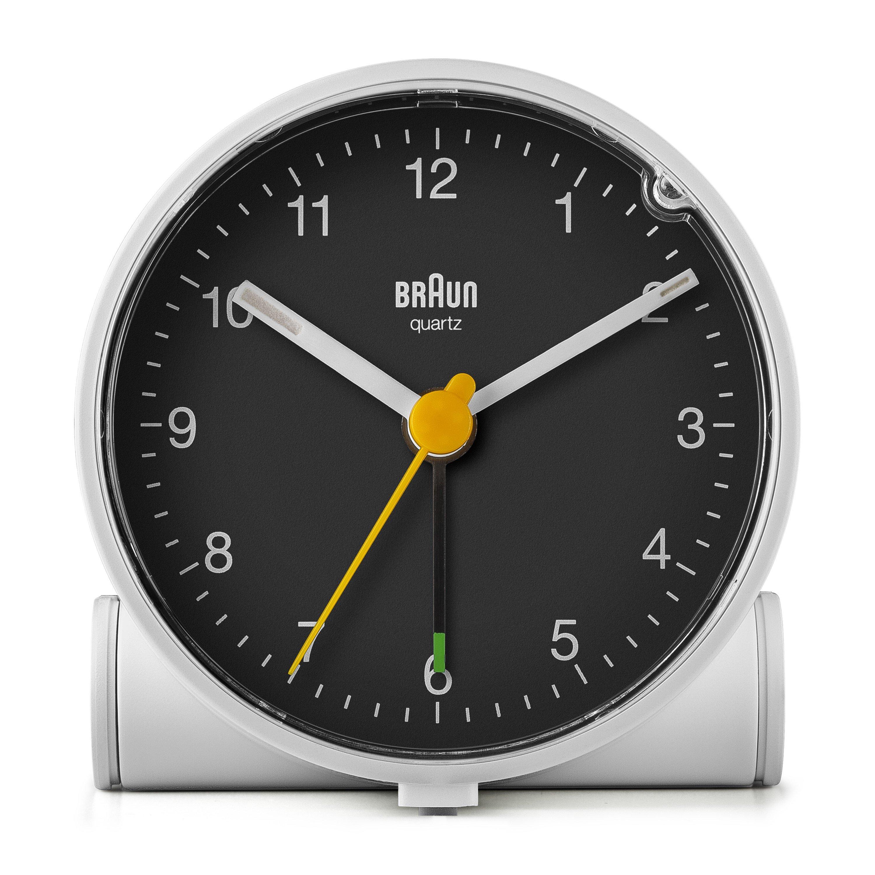 Braun Clocks  Classic Analogue Alarm Clock With Snooze And Quiet Quartz Movement - White