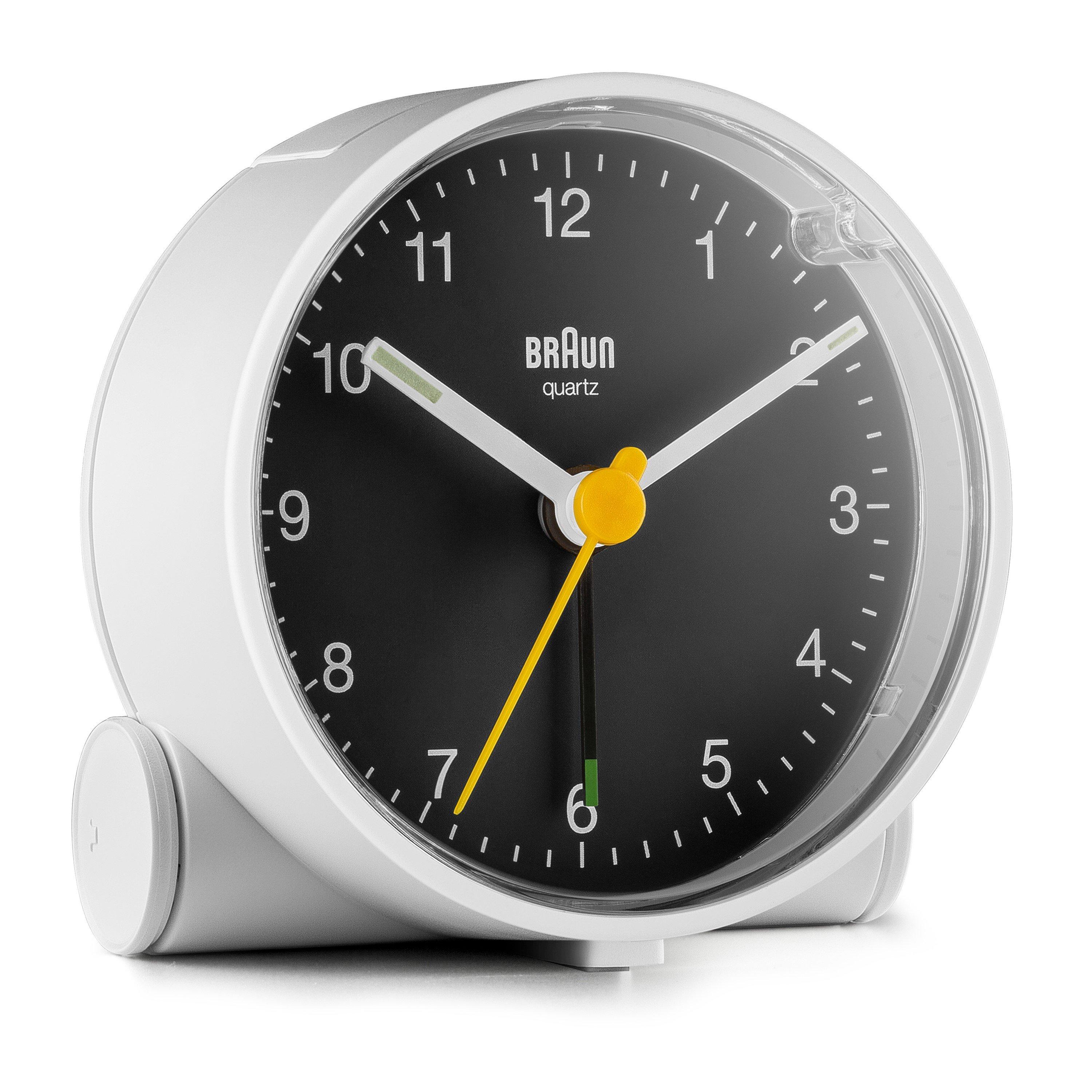 White - Braun Clocks - Classic Analogue Alarm Clock with Snooze and Quiet Quartz Movement - 2