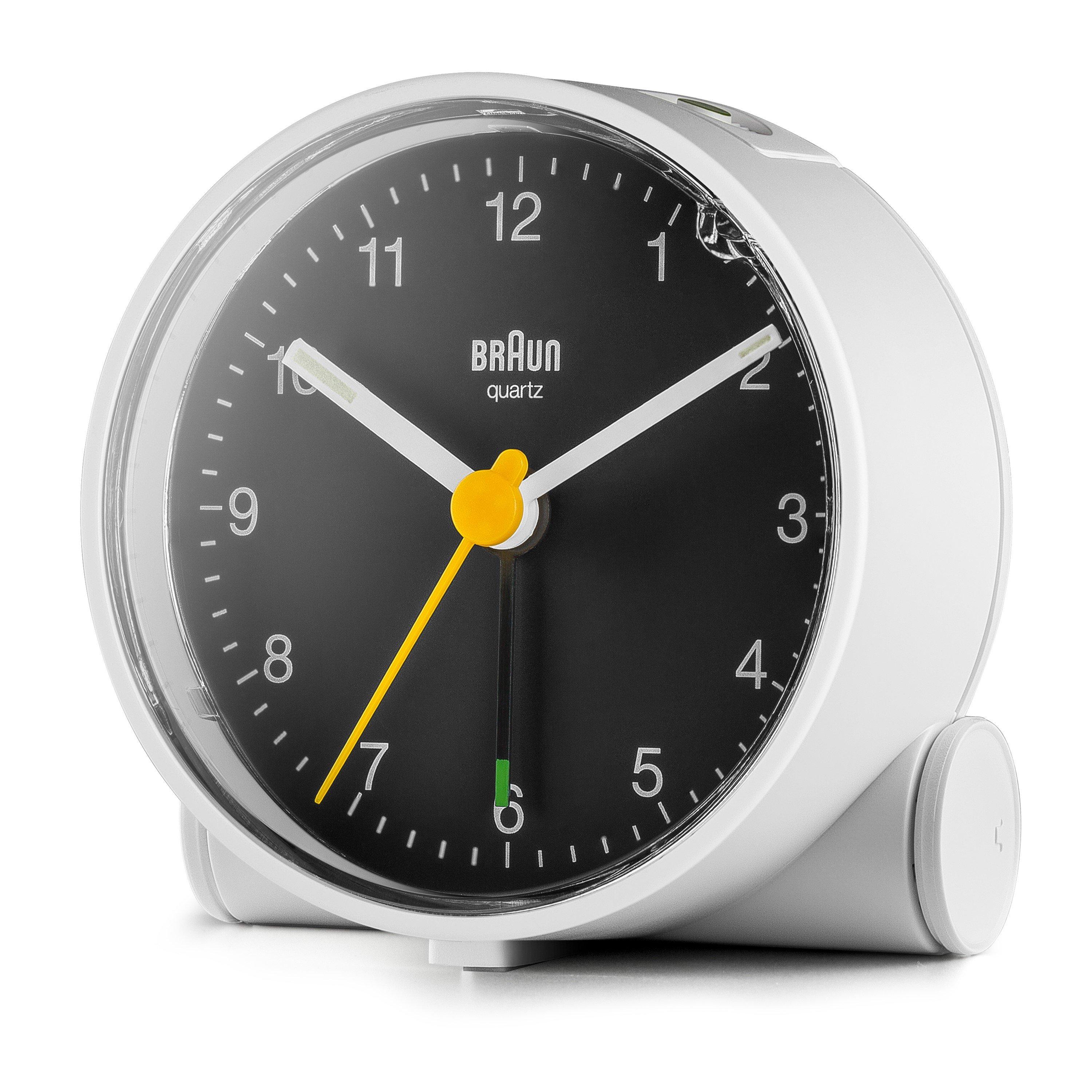 White - Braun Clocks - Classic Analogue Alarm Clock with Snooze and Quiet Quartz Movement - 3