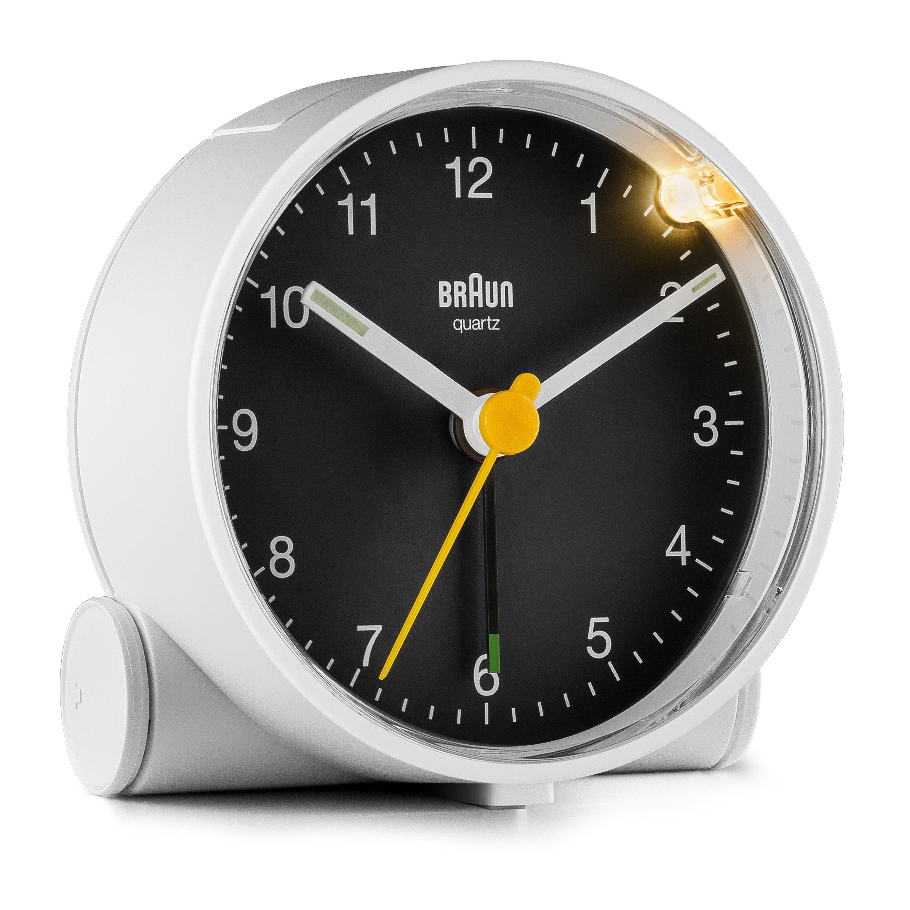 White - Braun Clocks - Classic Analogue Alarm Clock with Snooze and Quiet Quartz Movement - 4