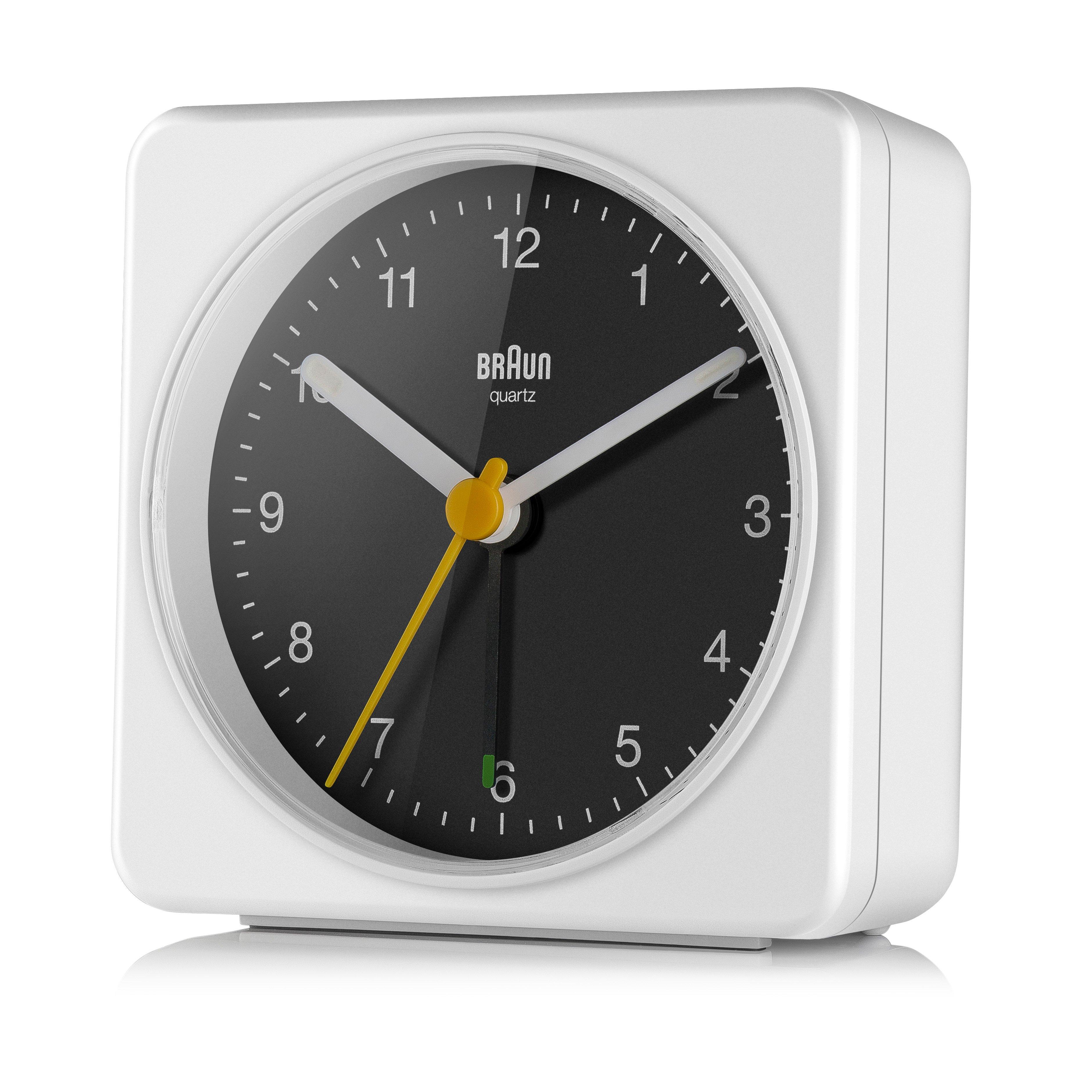 White - Braun Clocks - Classic Analogue Alarm Clock with Snooze and Quiet Quartz Movement - 3