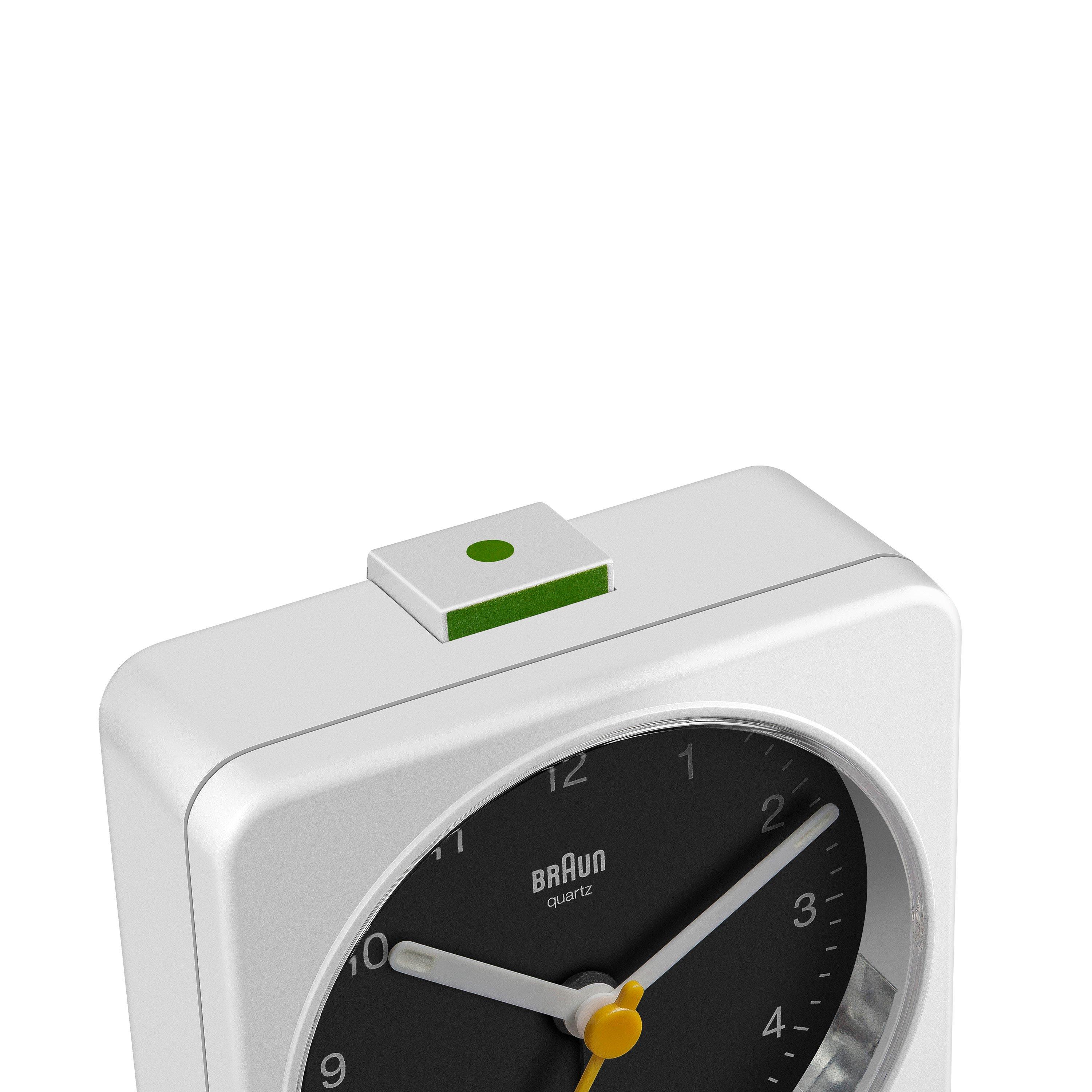 White - Braun Clocks - Classic Analogue Alarm Clock with Snooze and Quiet Quartz Movement - 5