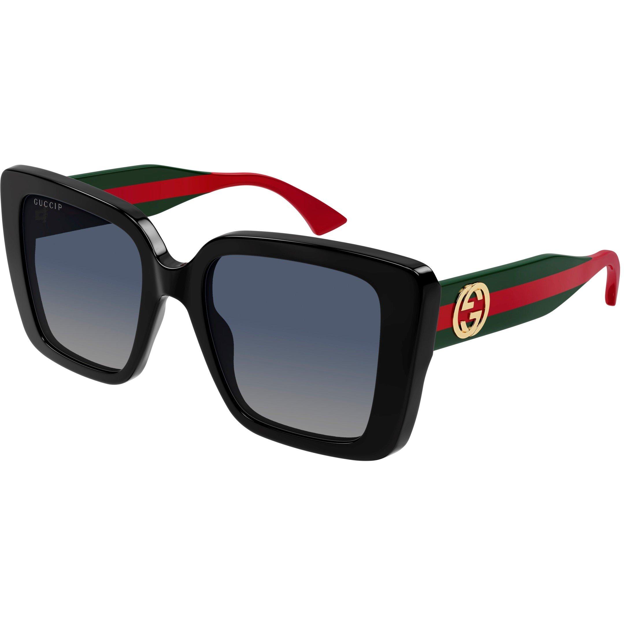 Gucci Square Frame Sunglasses - Black/Green