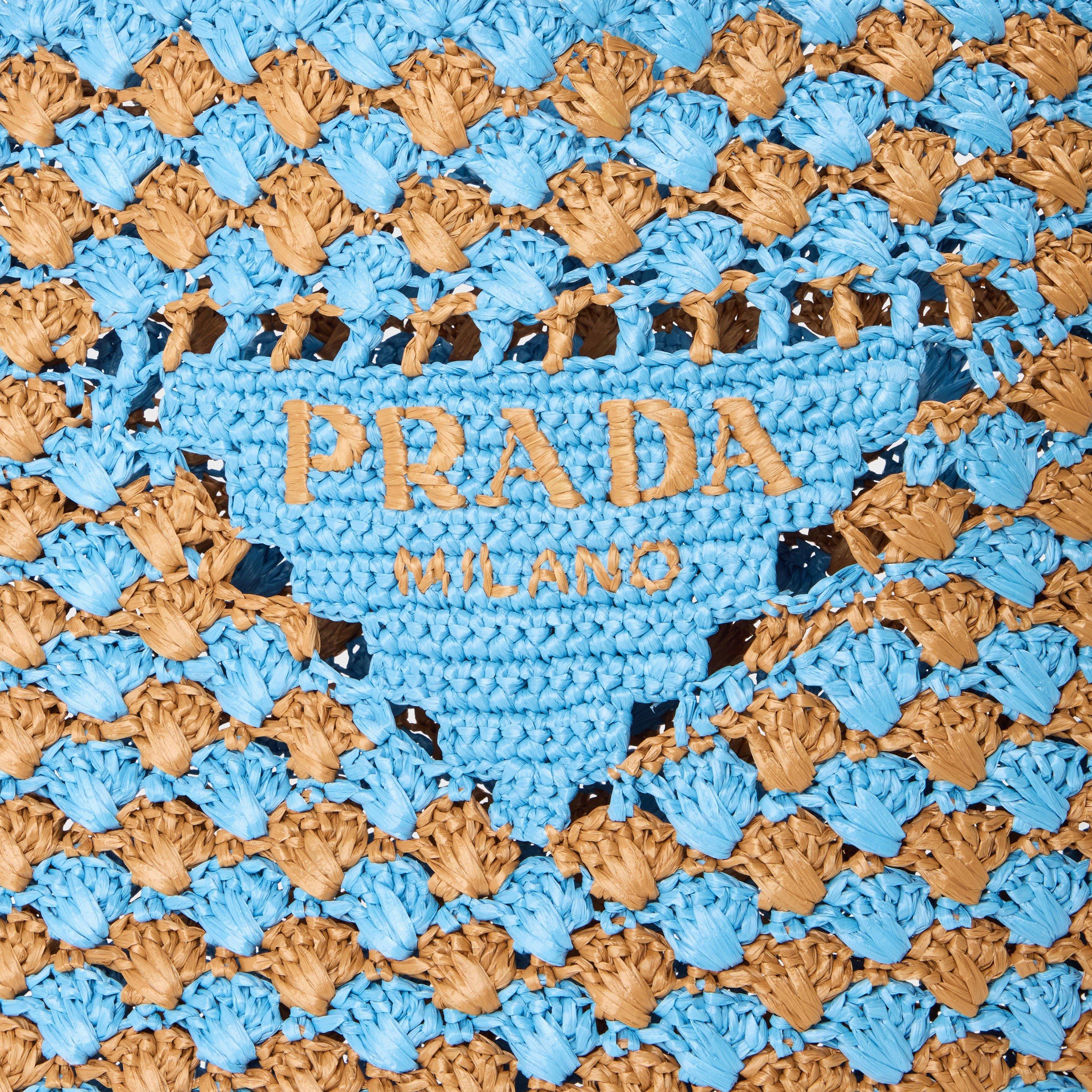 Celeste/Caramel - Prada - Women's Crochet Tote Bag - 4