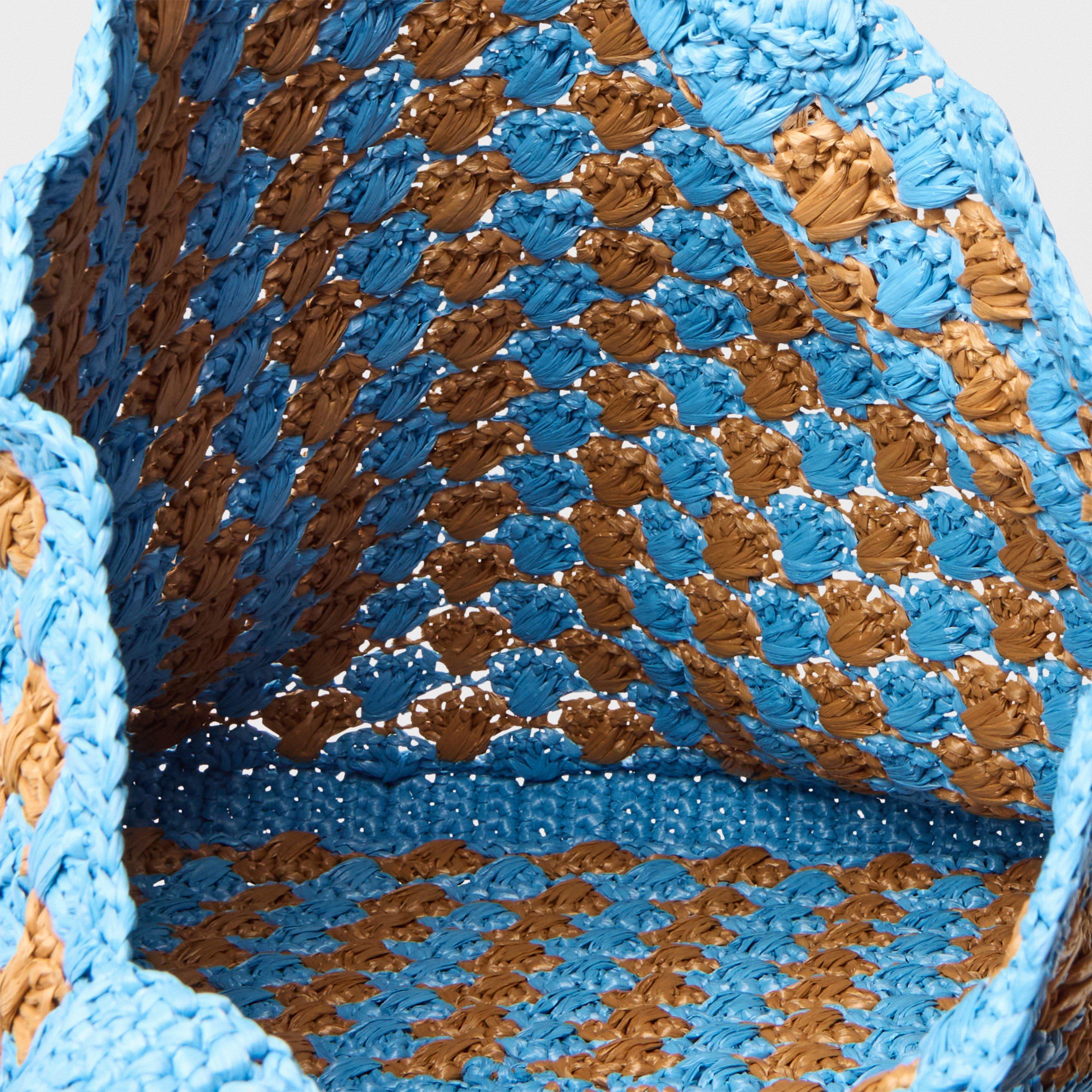 Celeste/Caramel - Prada - Women's Crochet Tote Bag - 5