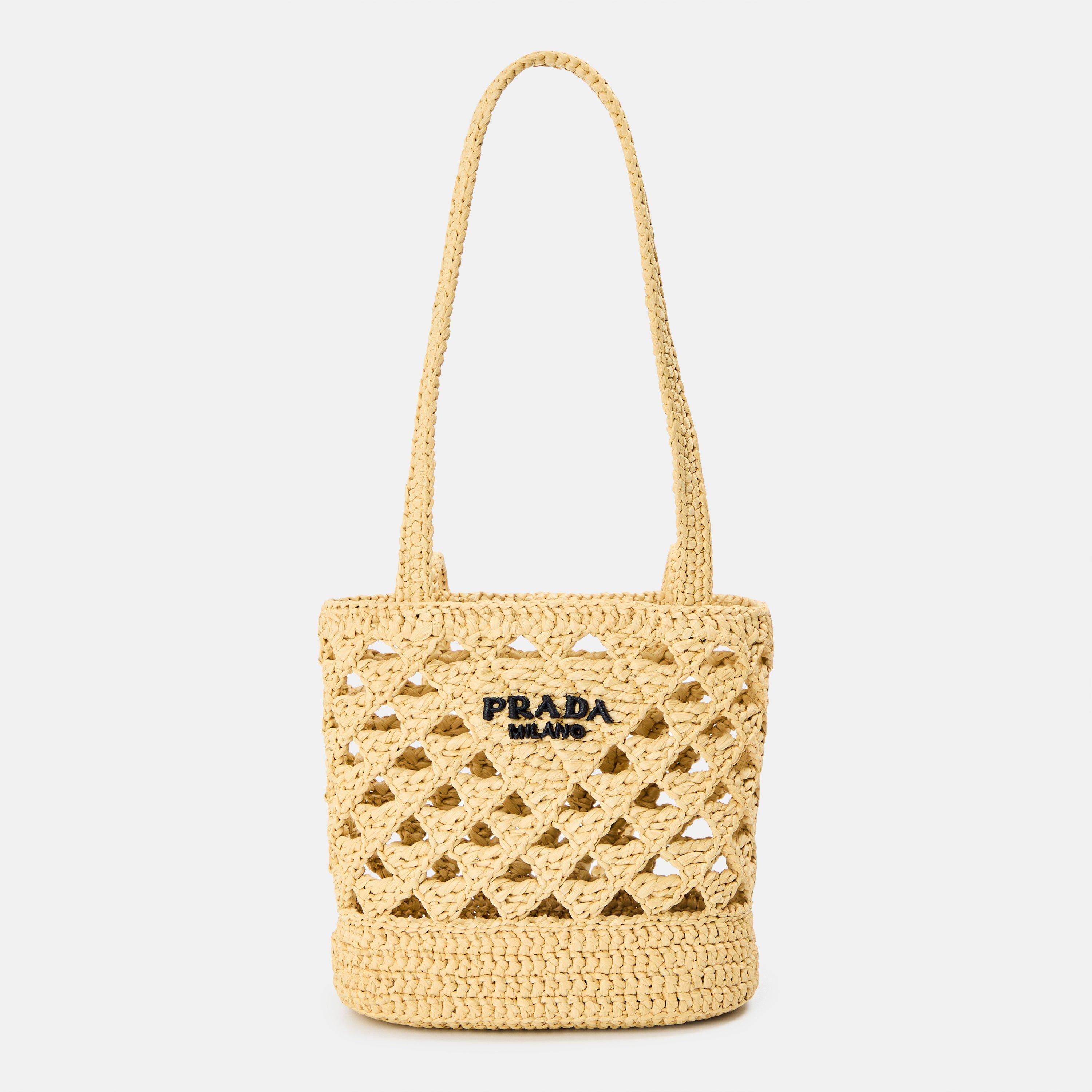Prada Women's Small Crochet Tote Bags - Naturale