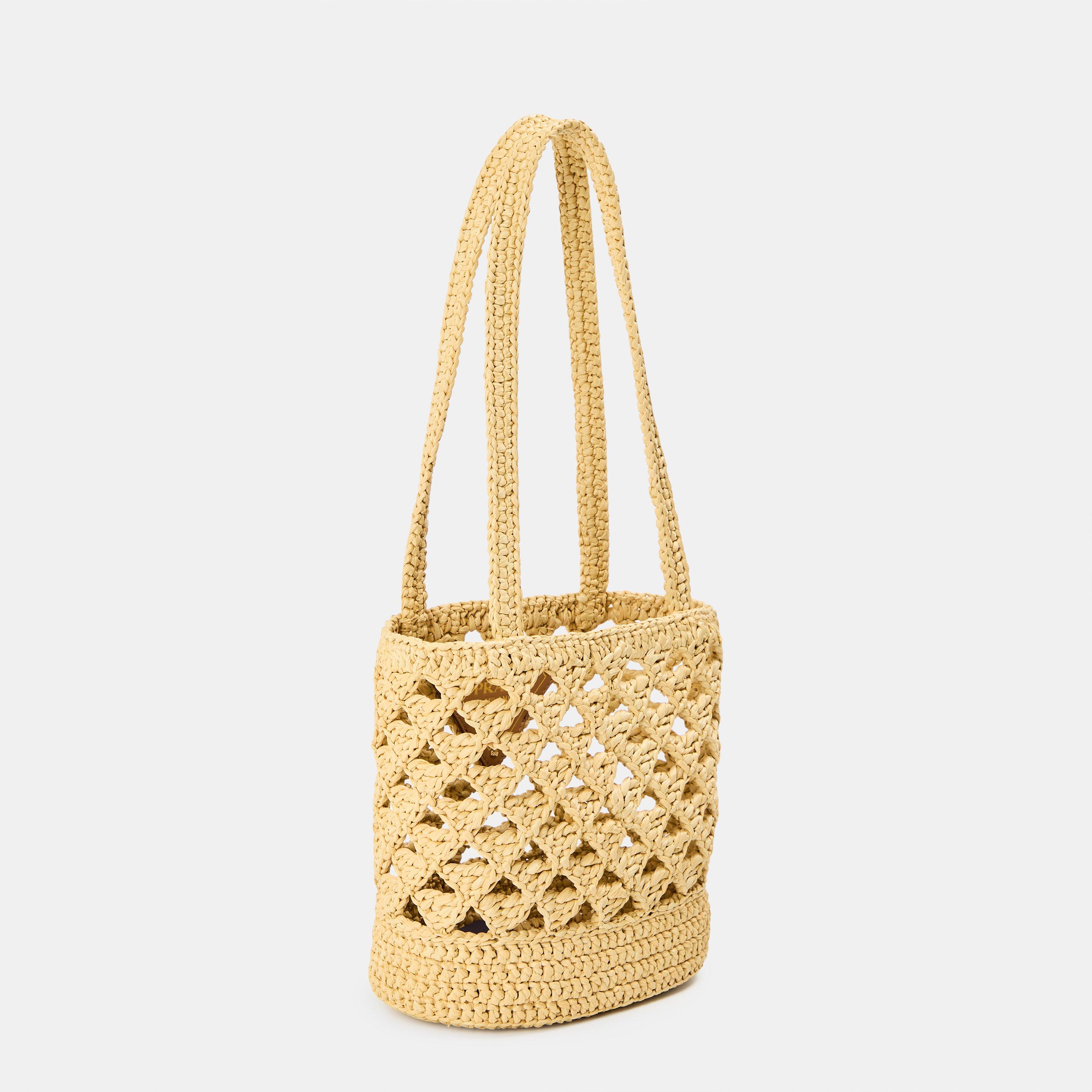 Naturale - Prada - Women's Small Crochet Tote Bags - 2
