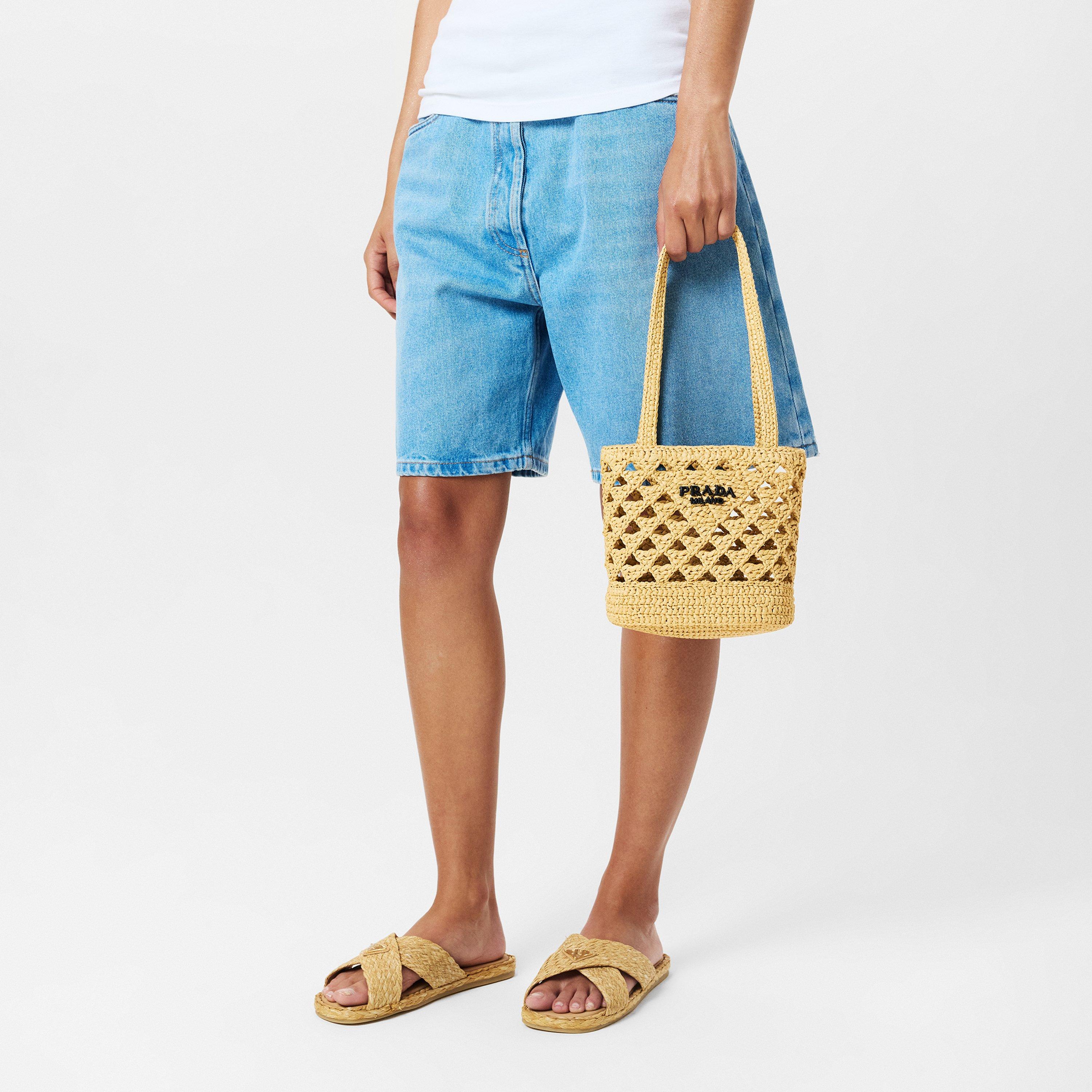 Naturale - Prada - Women's Small Crochet Tote Bags - 3