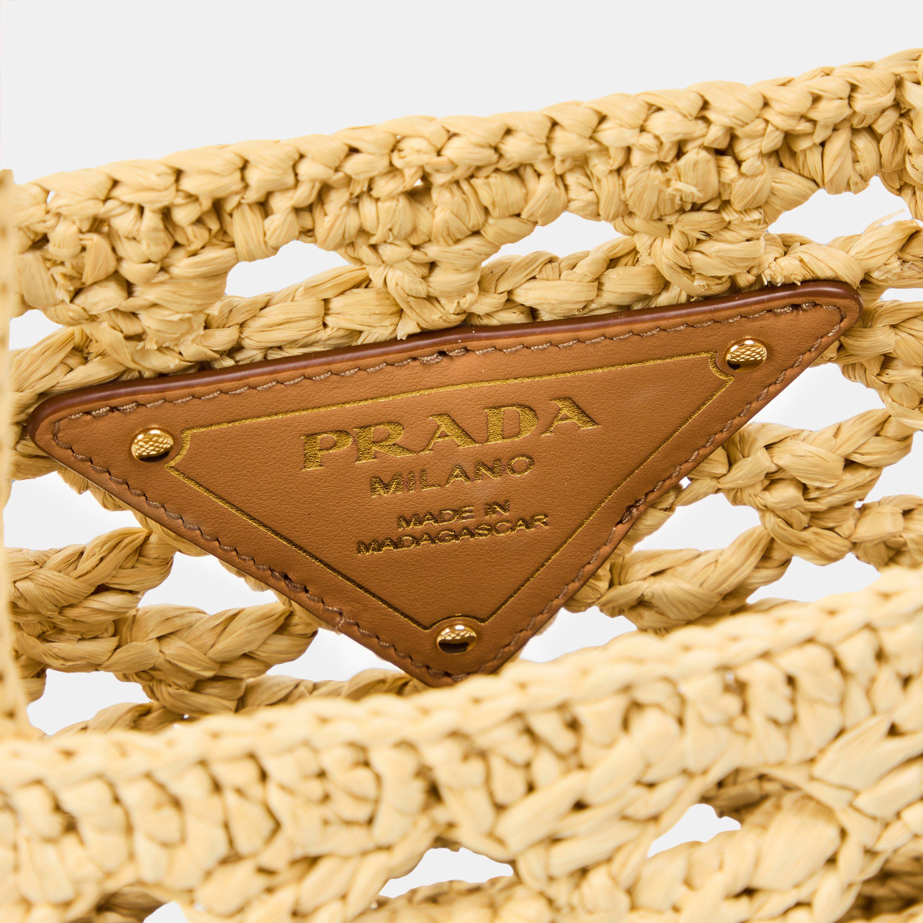 Naturale - Prada - Women's Small Crochet Tote Bags - 4