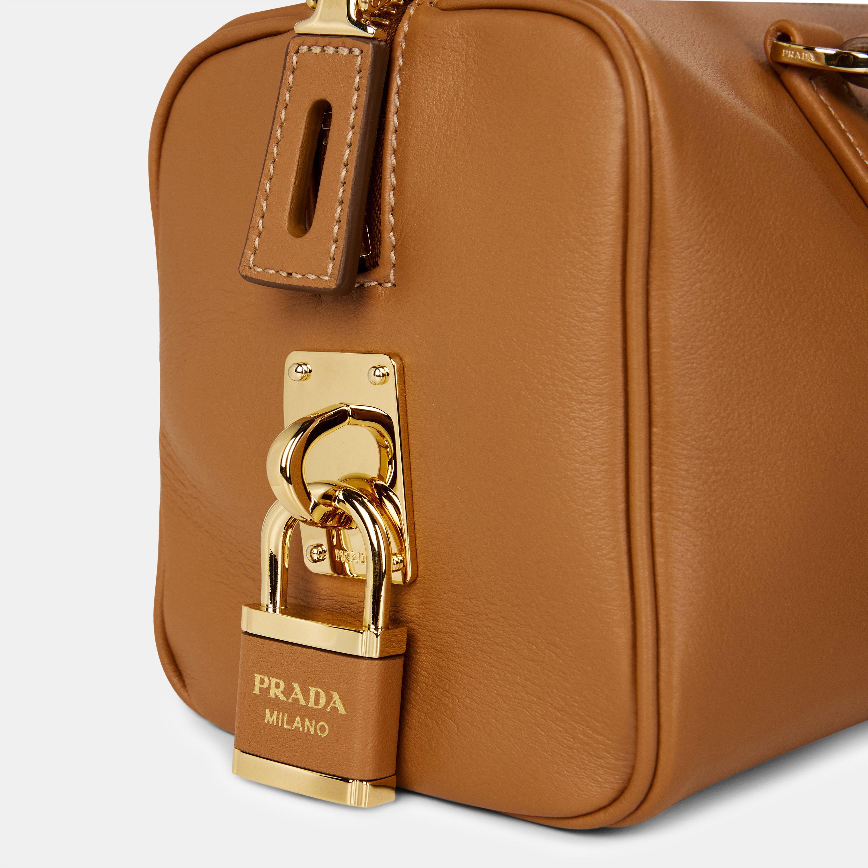 Caramel - Prada - Women'S Logo Leather Medium Shoulder Bag - 3