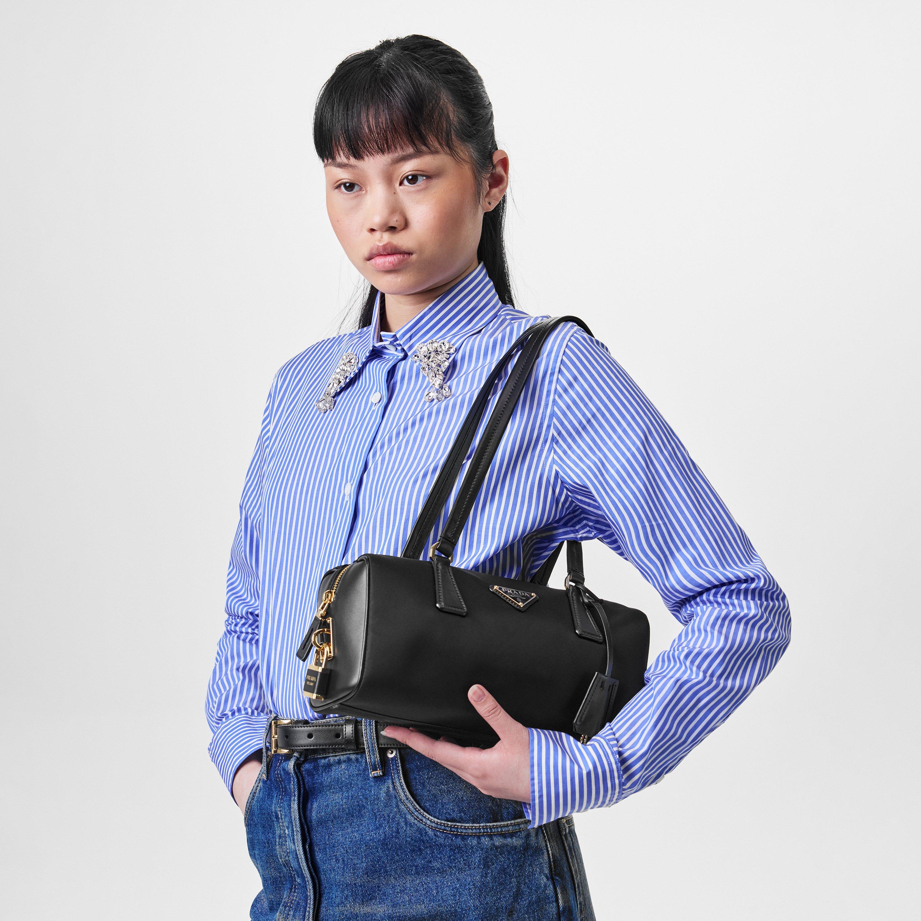 Nero - Prada - Medium Re-Nylon And Leather Tote Bag - 2