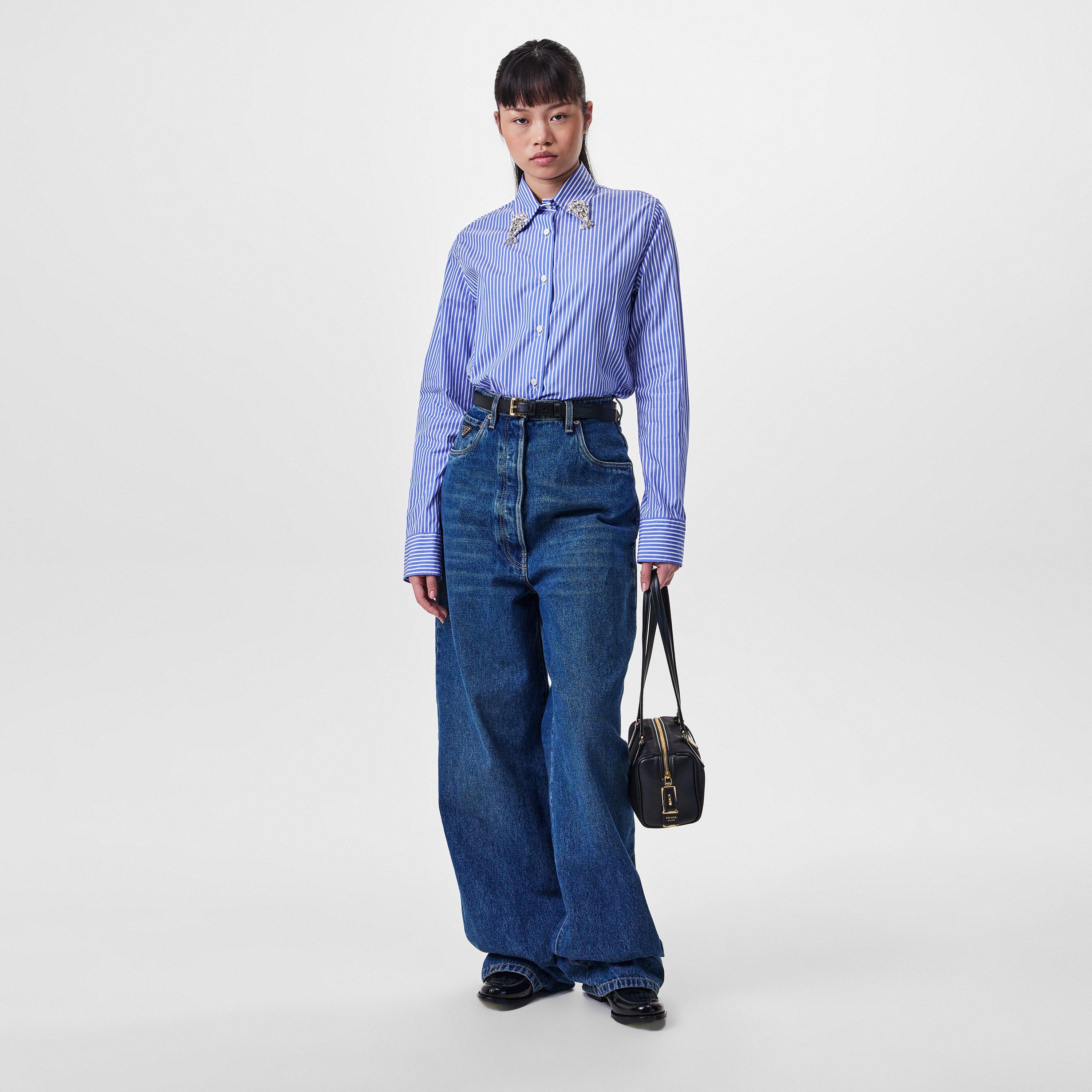 Nero - Prada - Medium Re-Nylon And Leather Tote Bag - 5