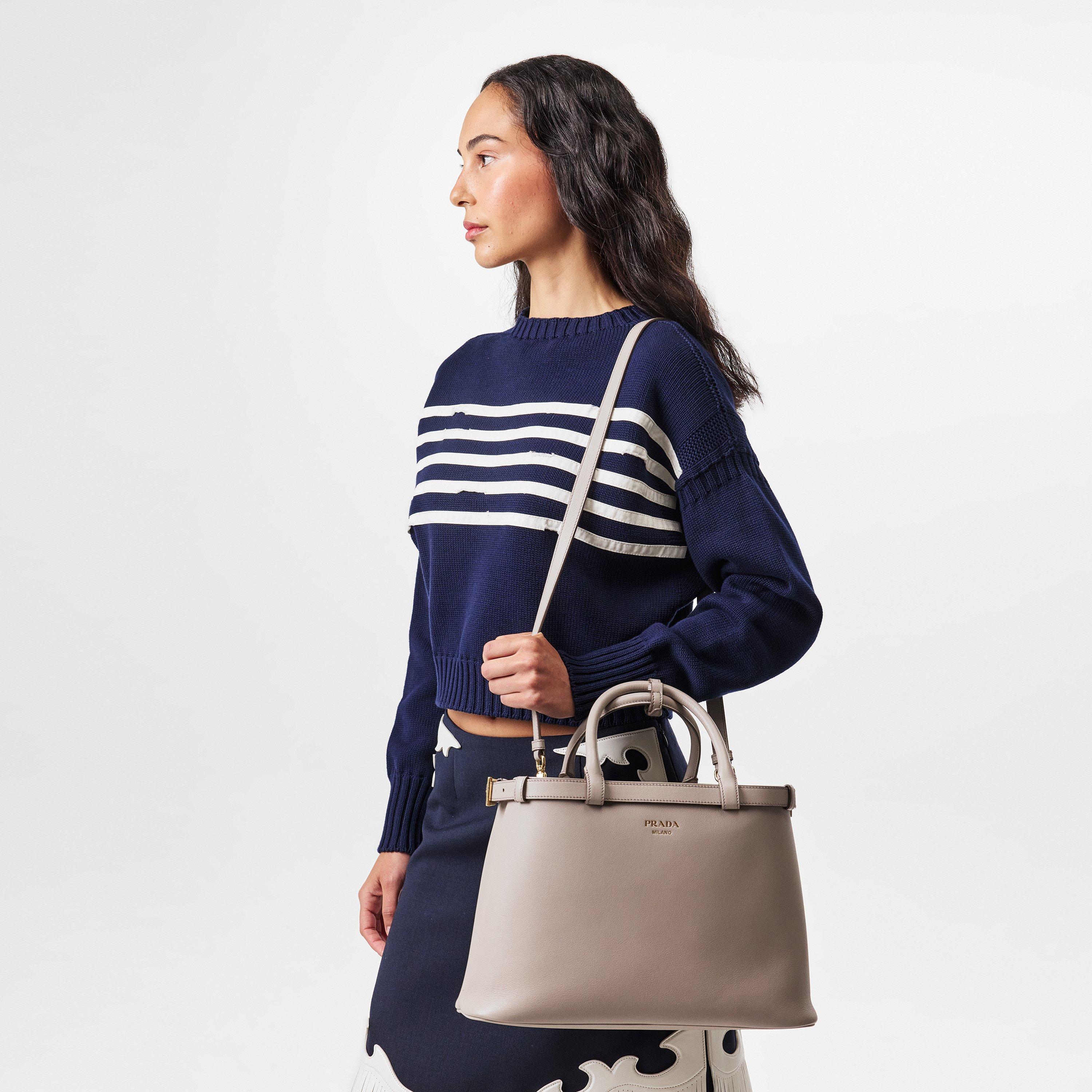 Pomice - Prada - Buckle Medium Leather Handbag - 3