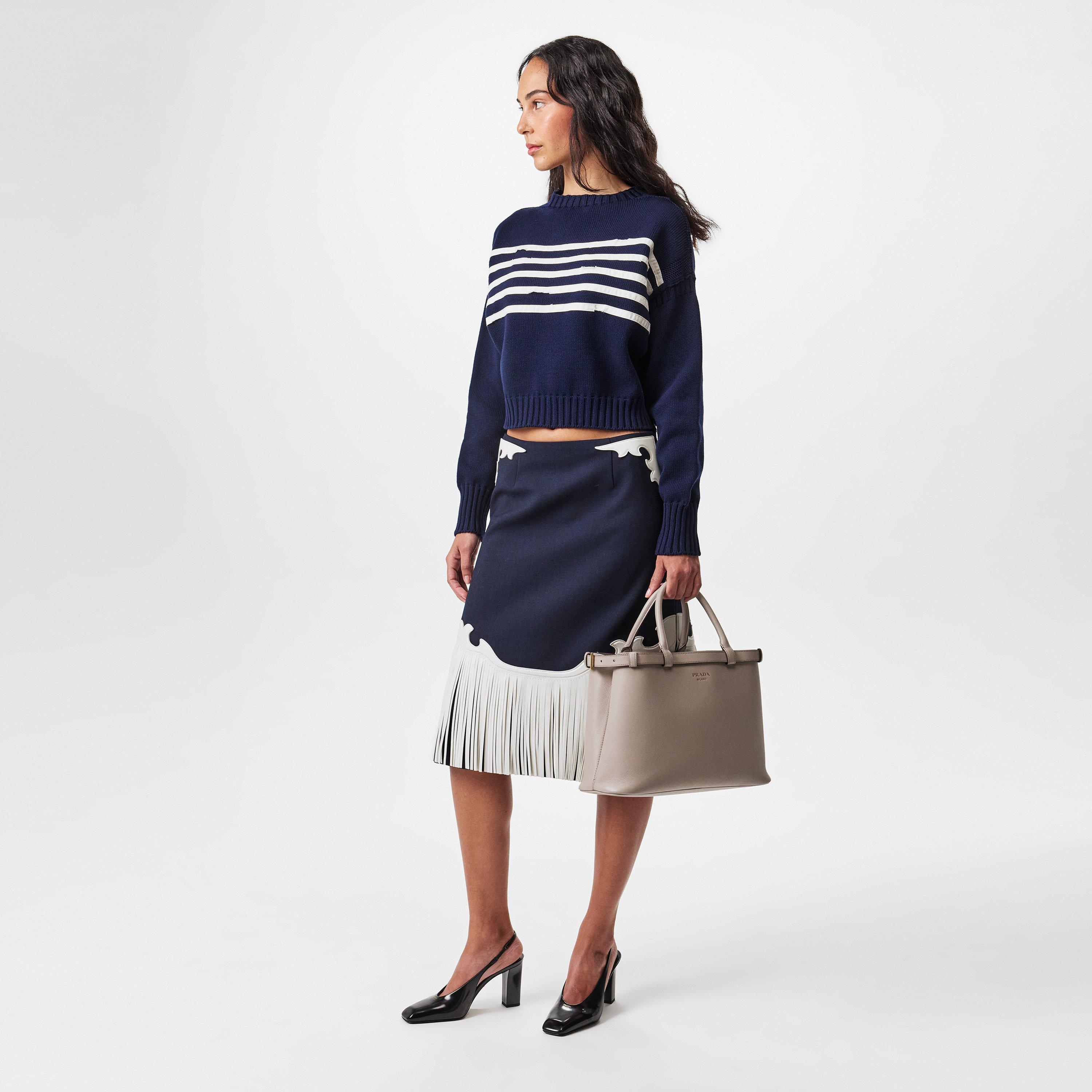 Pomice - Prada - Buckle Medium Leather Handbag - 6