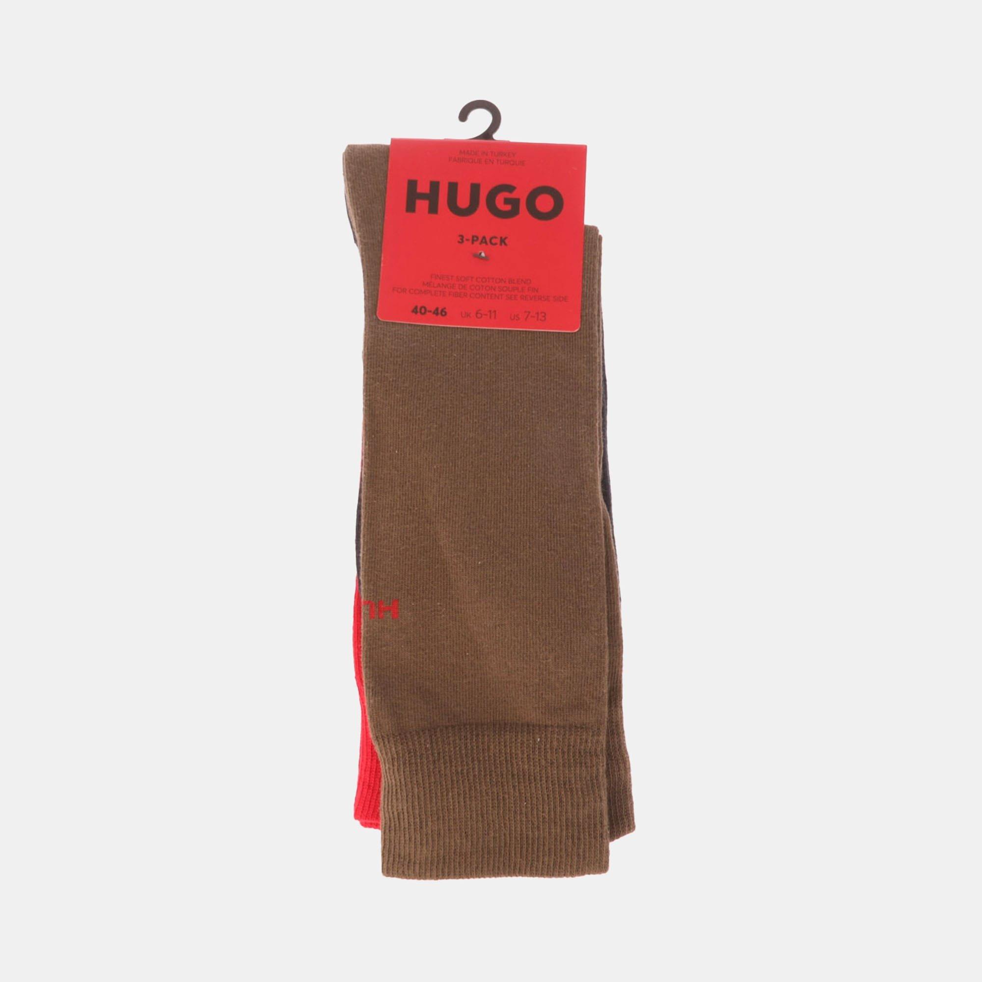 Multi Colour - Hugo - 3 Pack of Logo Socks - 2
