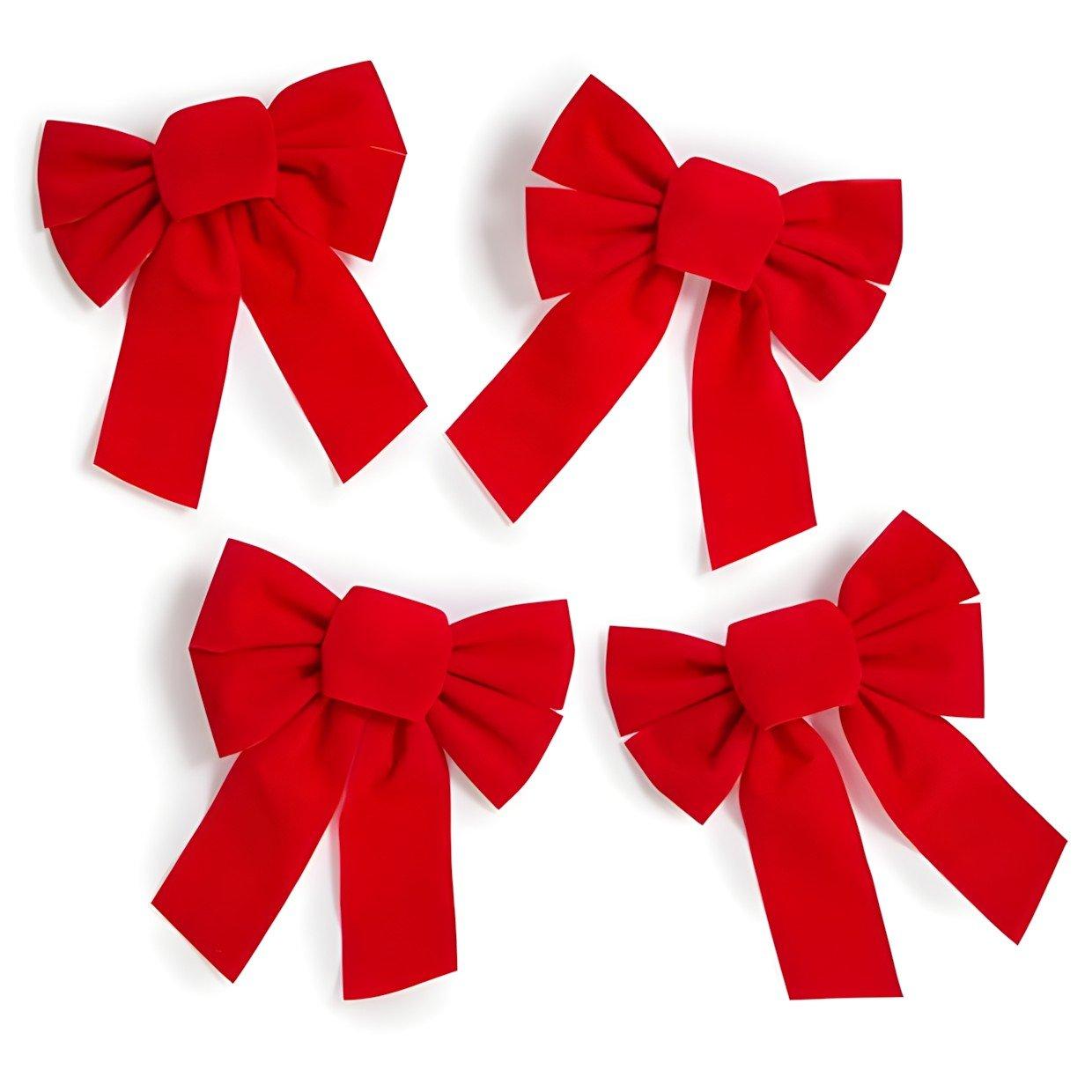 Red - The Spirit Of Christmas - 4pk Velvet Bow 54 Red One Size - 1