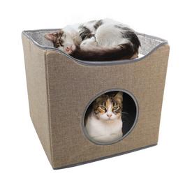Country Club Natural Folding Cat House 40x40x38cm