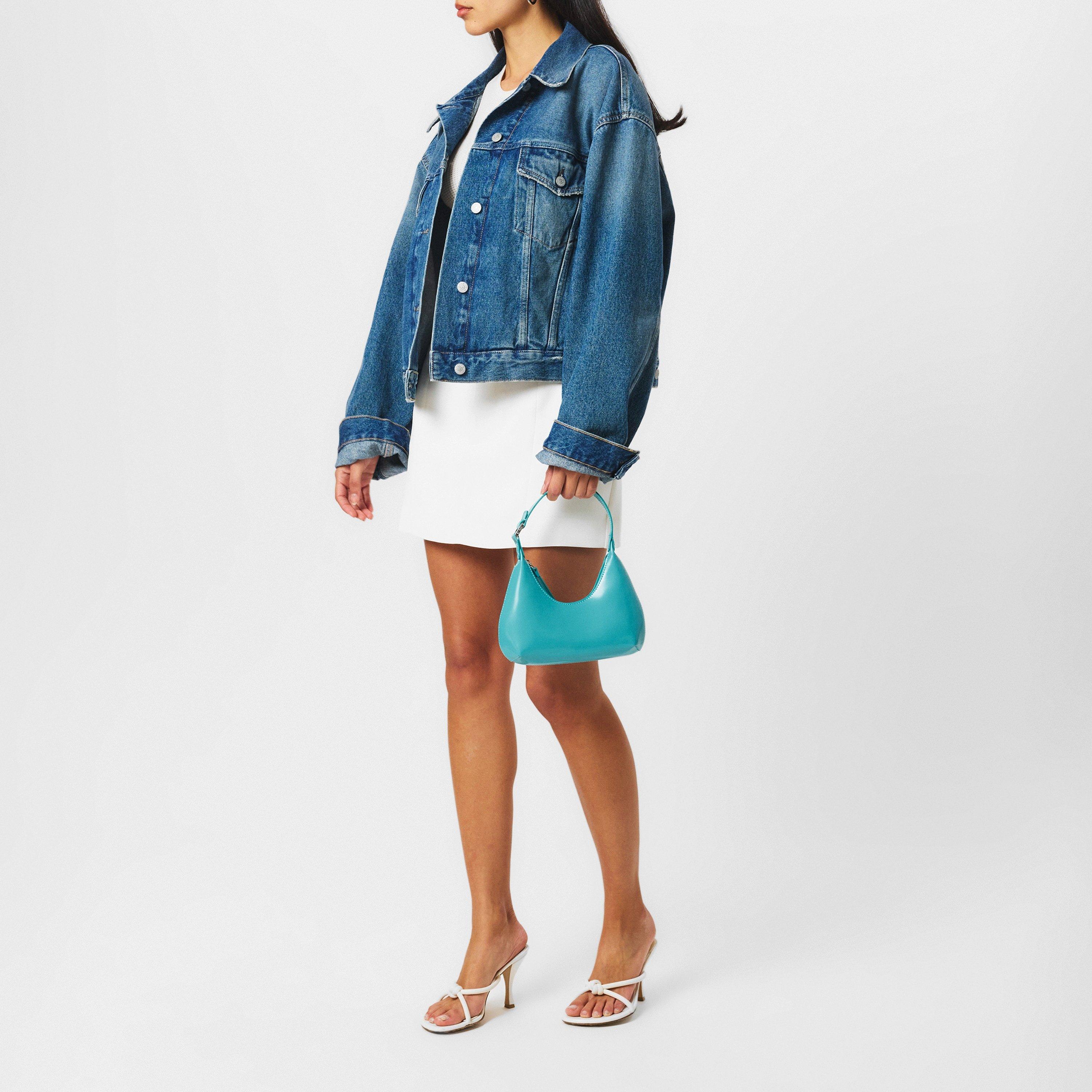 Blue - By Far - Women's Leather Shoulder Bag - 6