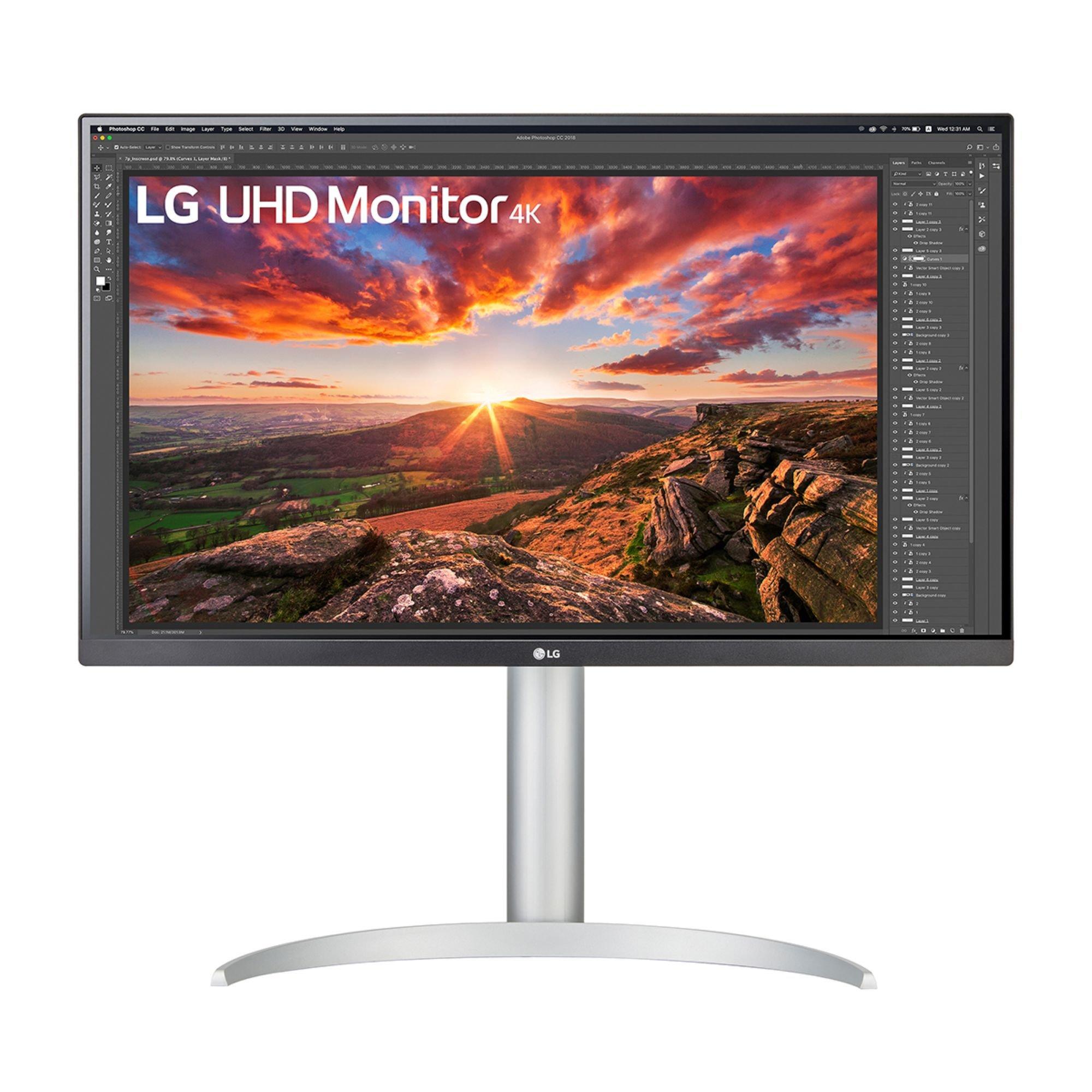 Silver - LG - LG 27UP850K-W 27 Inch UHD USB-C 4K IPS Monitor - 1