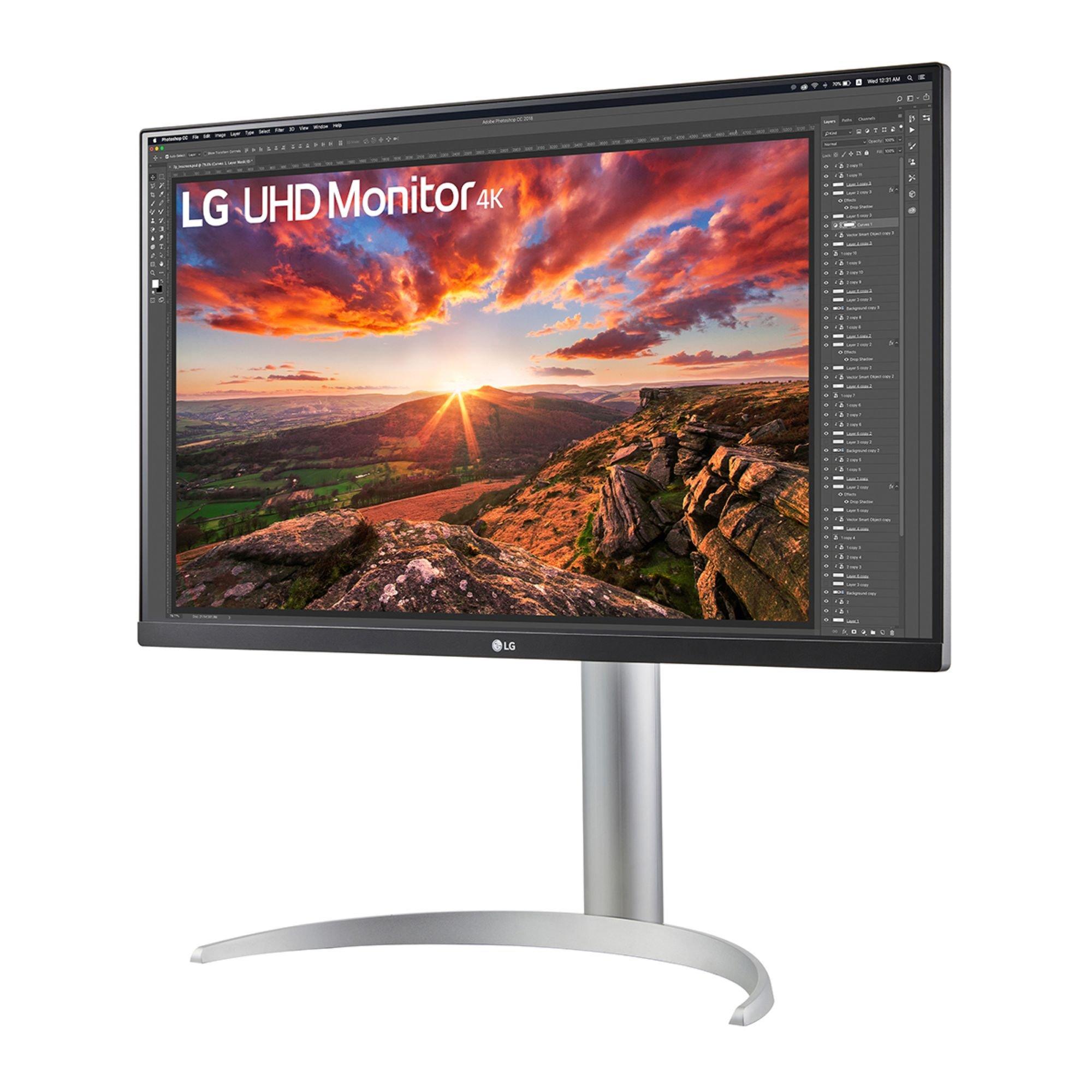 Silver - LG - LG 27UP850K-W 27 Inch UHD USB-C 4K IPS Monitor - 2
