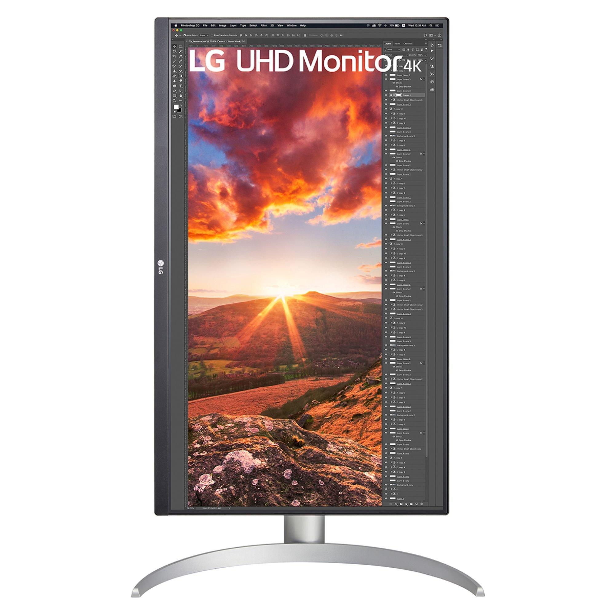 Silver - LG - LG 27UP850K-W 27 Inch UHD USB-C 4K IPS Monitor - 5